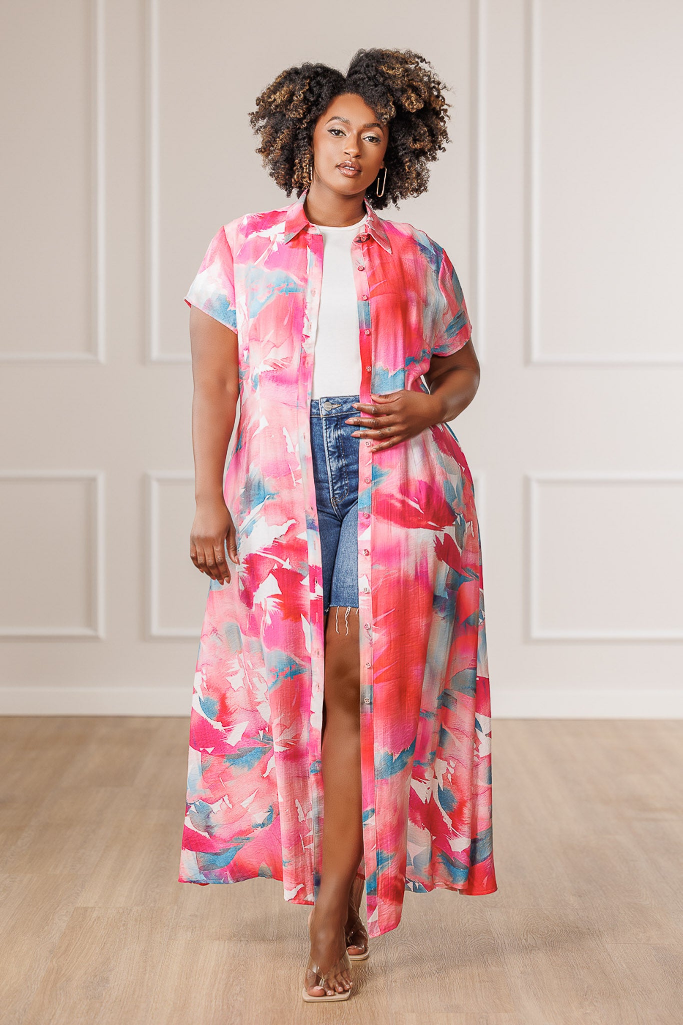 Zella Shirt Maxi Dress - Print