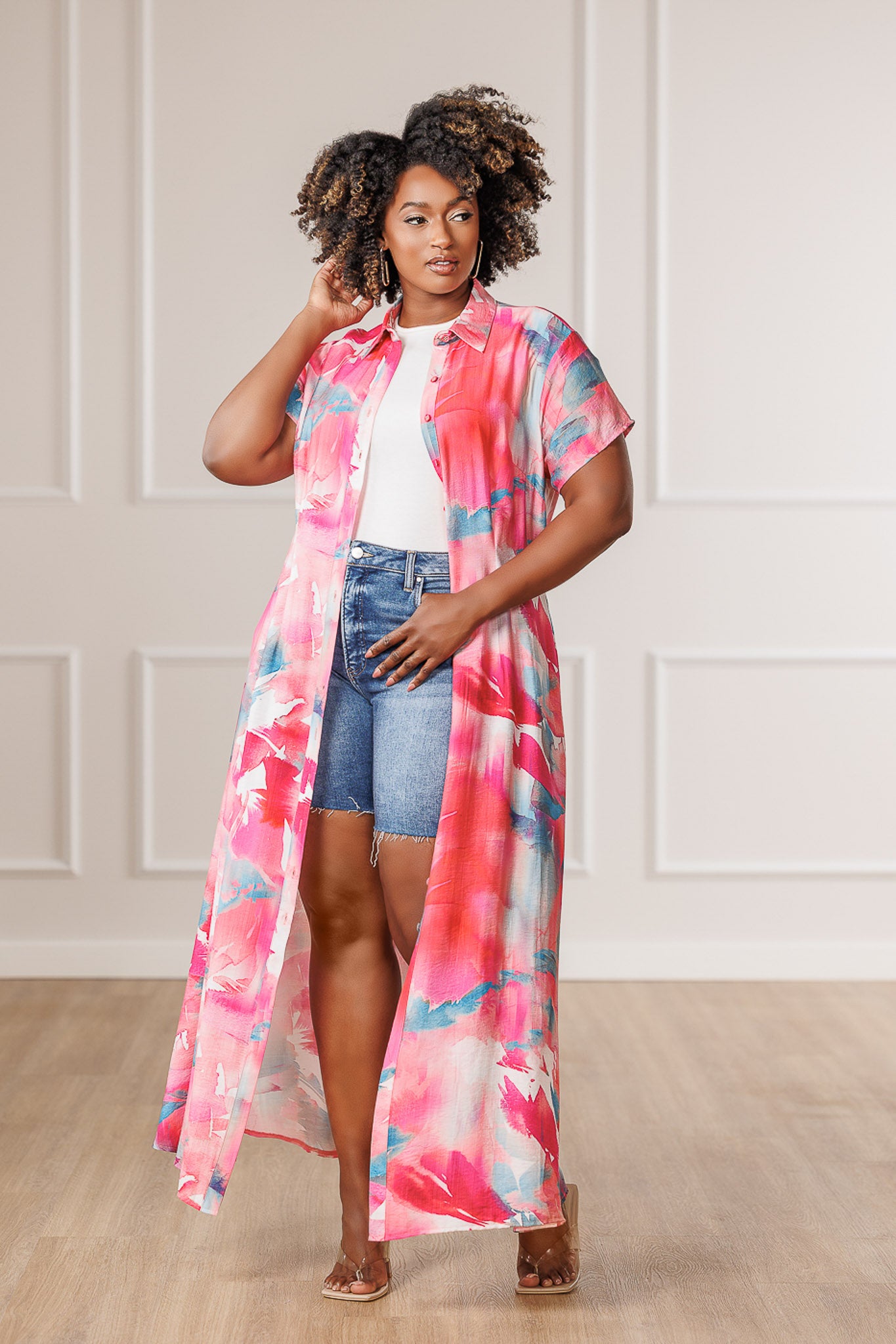 Zella Shirt Maxi Dress - Print