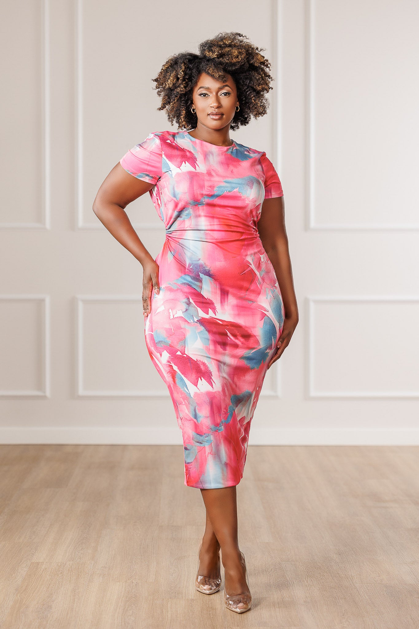 Oriana Back Cut-Out Dress - Print