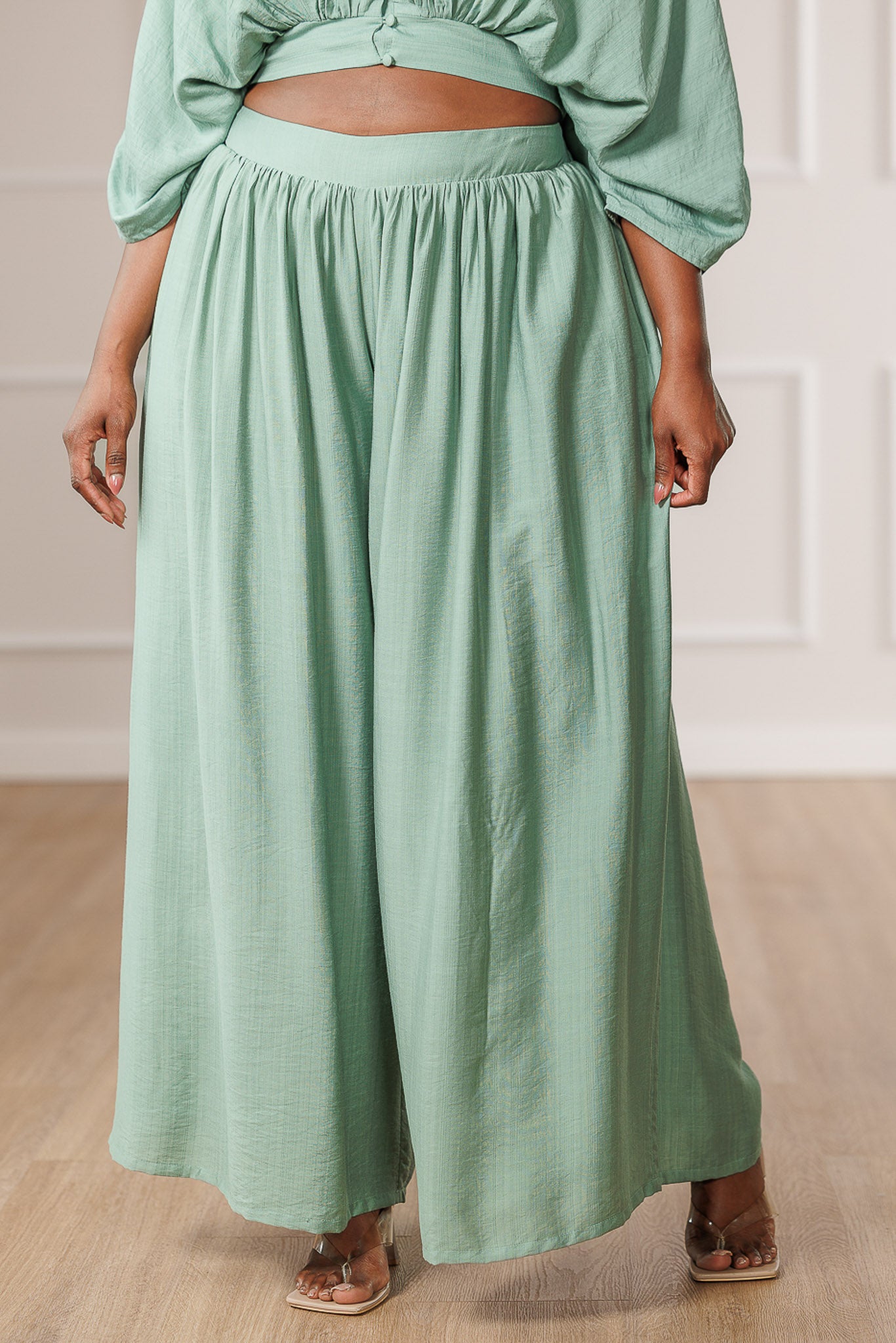 Naveah Wide Leg Pants - Sage