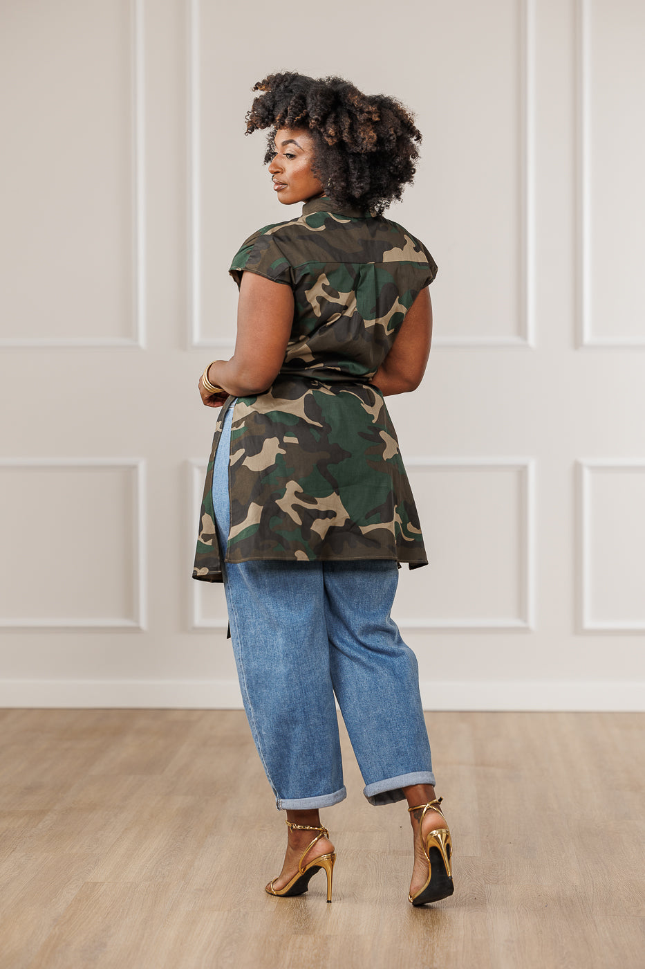 Shae Button Down Top - Camo