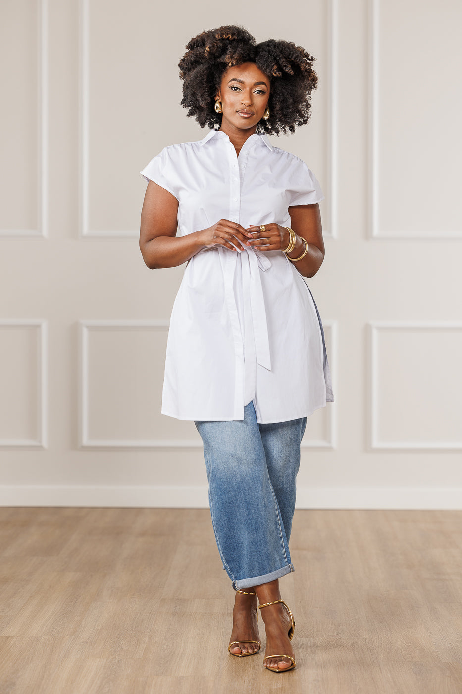 Shae Button Down Top - White