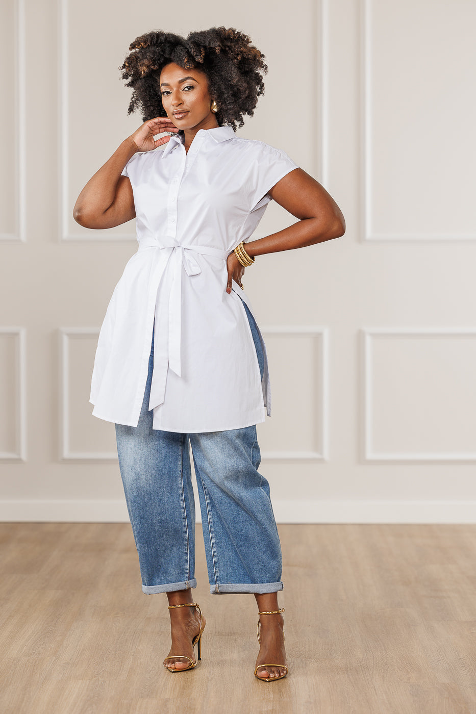 Shae Button Down Top - White