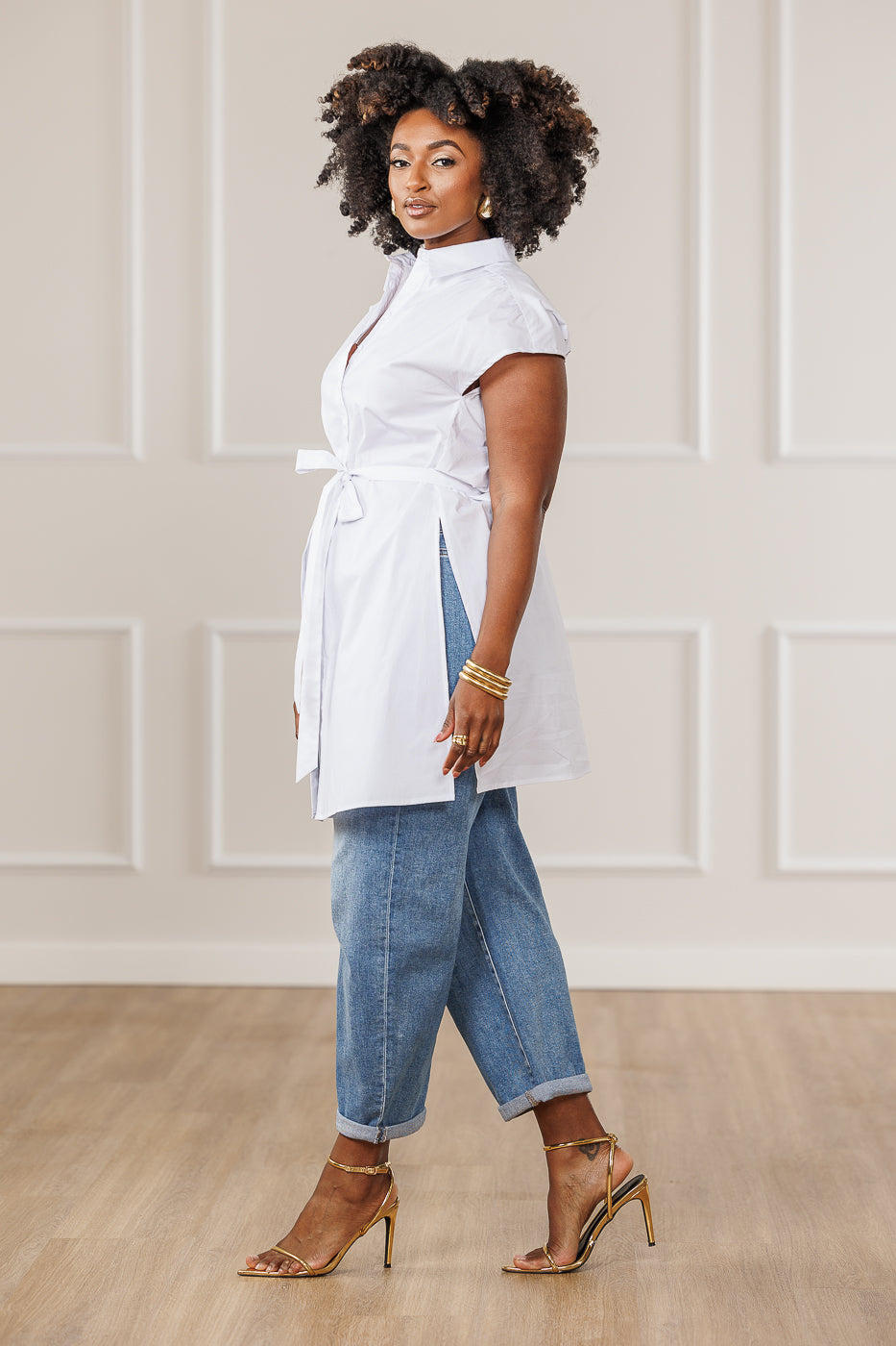 Shae Button Down Top - White