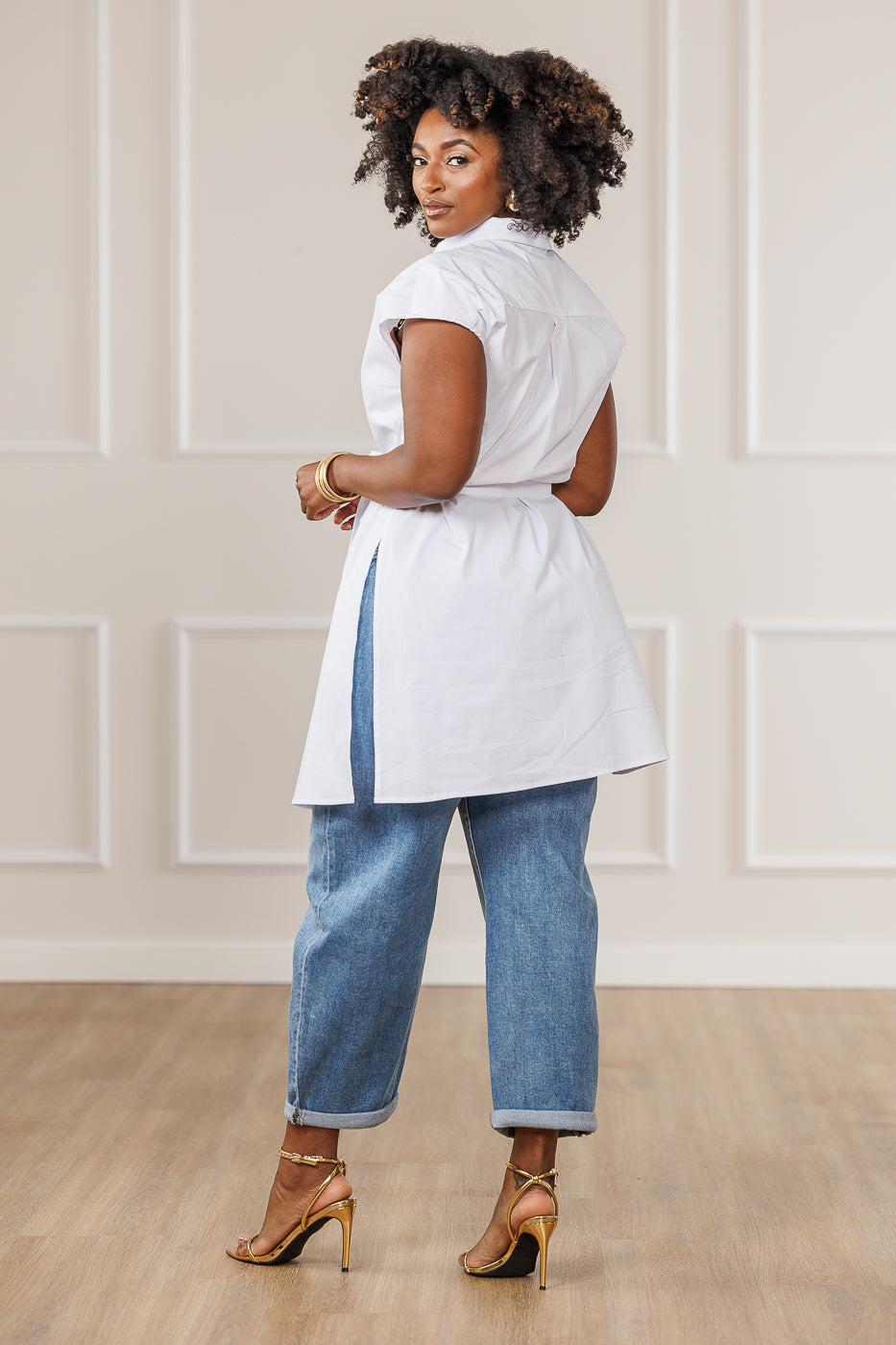 Shae Button Down Top - White
