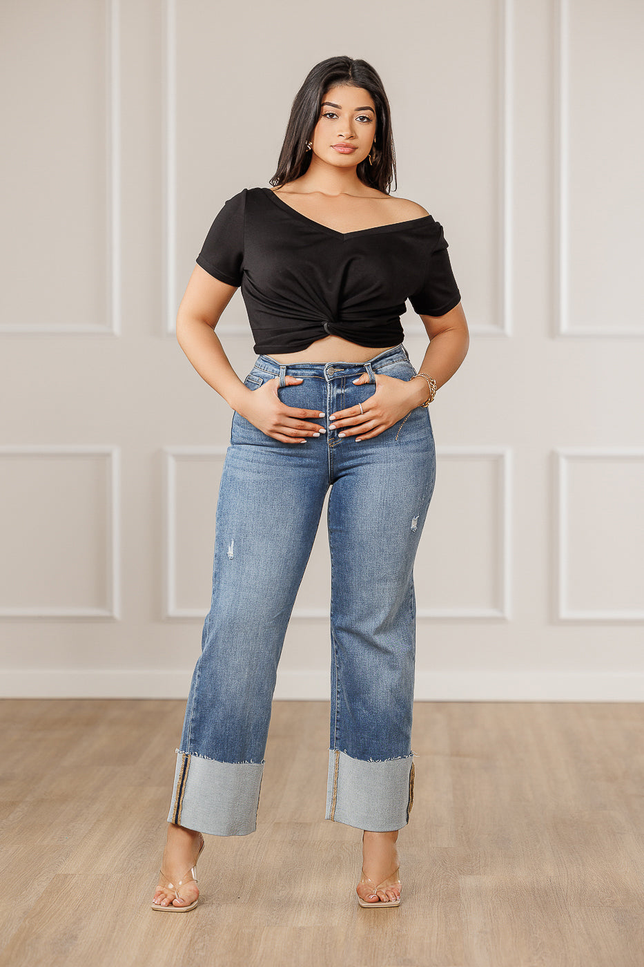 Vanna Knot Crop Top - Black