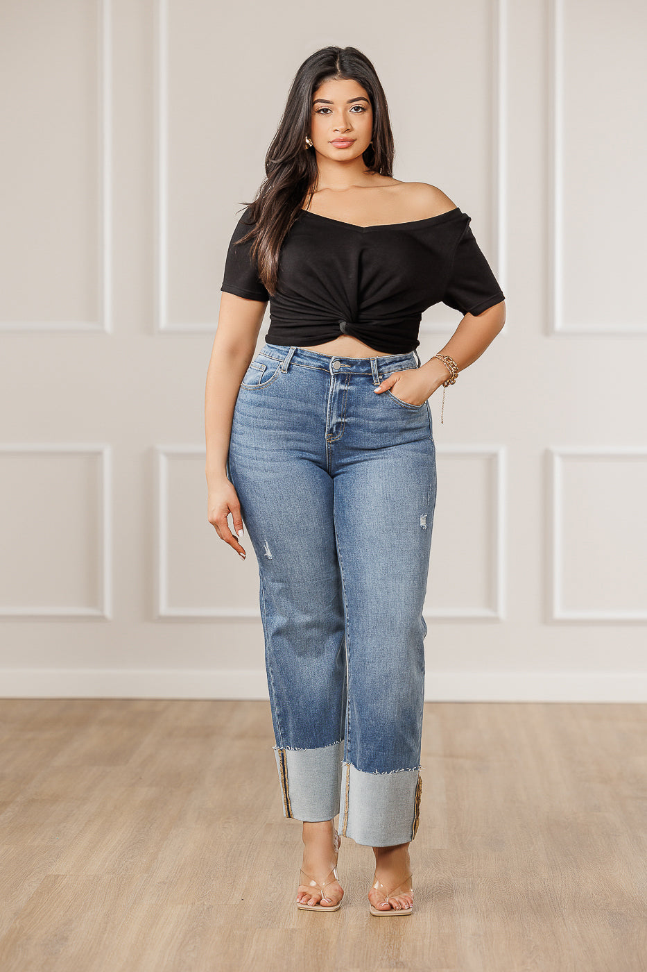 Vanna Knot Crop Top - Black