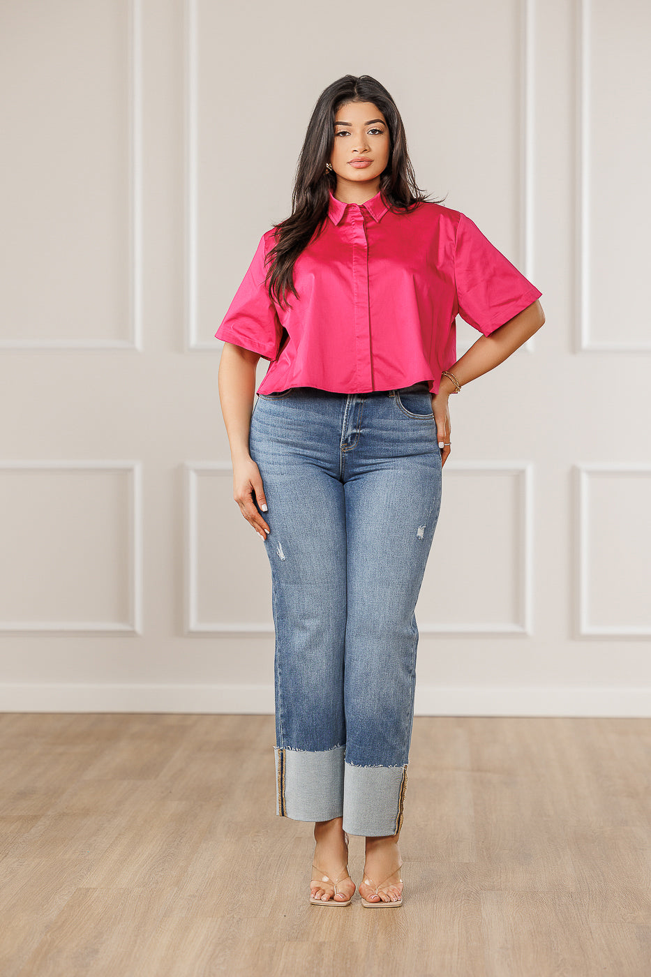 [DRYROSE] ★ BELLA DOT TOP DobbyDotPeplumTop-HoneyGold-