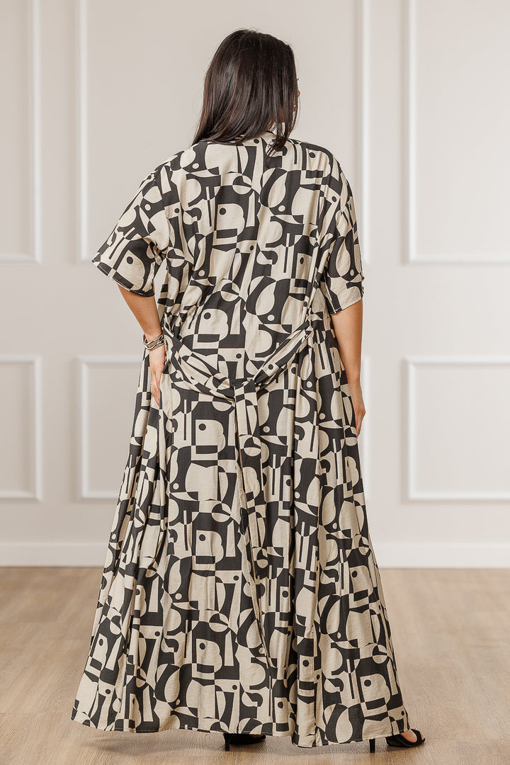 The Desert VisionsKimono Sleeve Dress With Shirring Detail