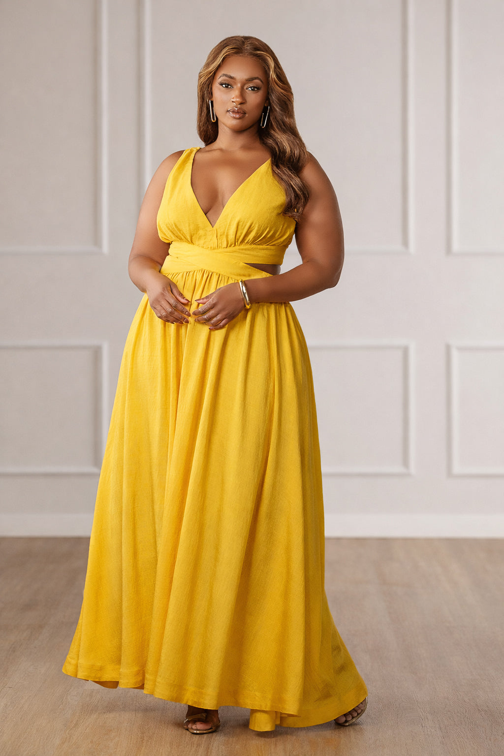 Willow Deep V Maxi Dress