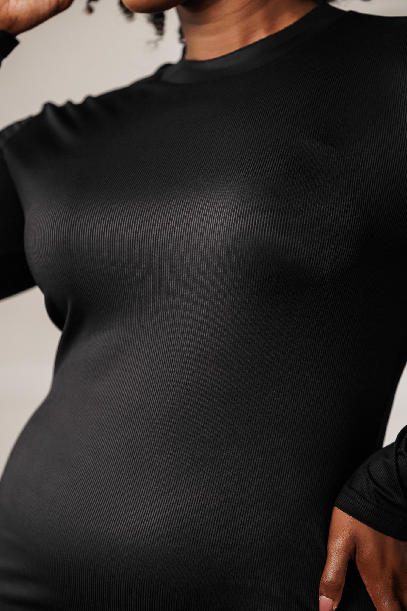 Marina Flared Knit Dress - Black