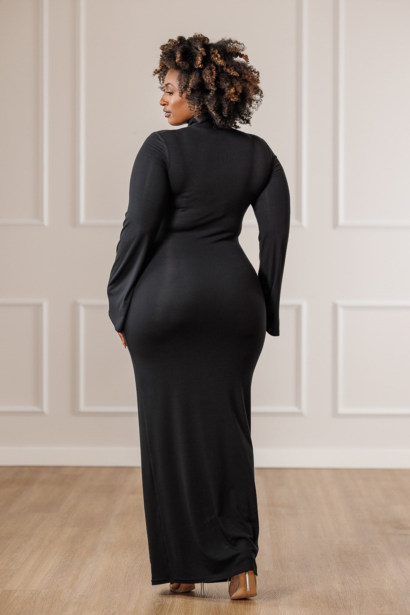 Devyn Cut-Out Ruched Dress - Black