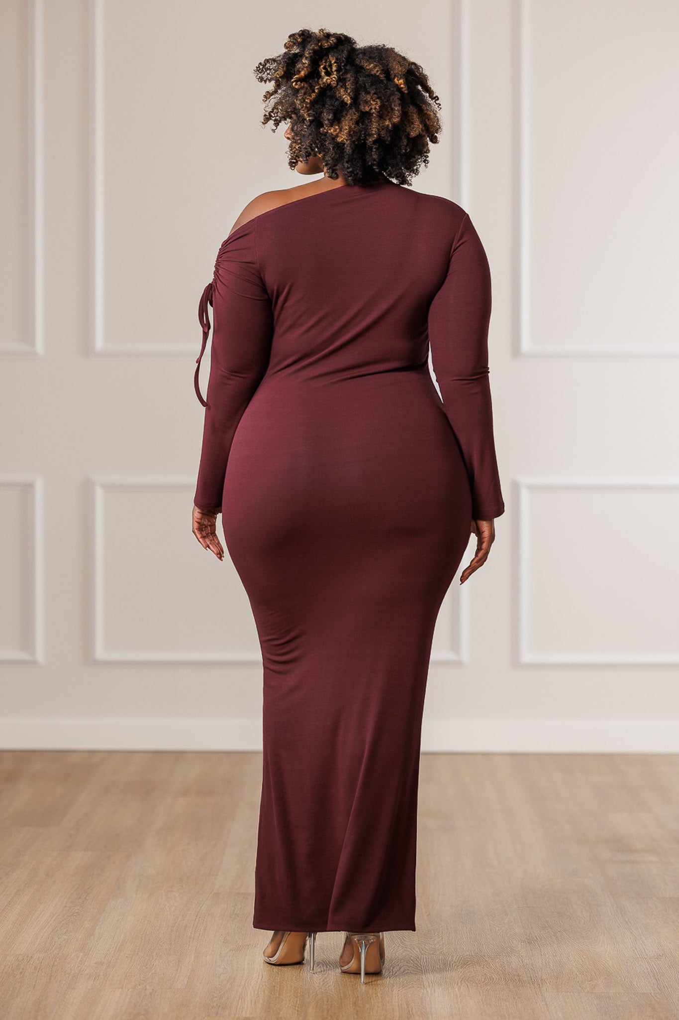 Violet Off-Shoulder Maxi Dress - Plum