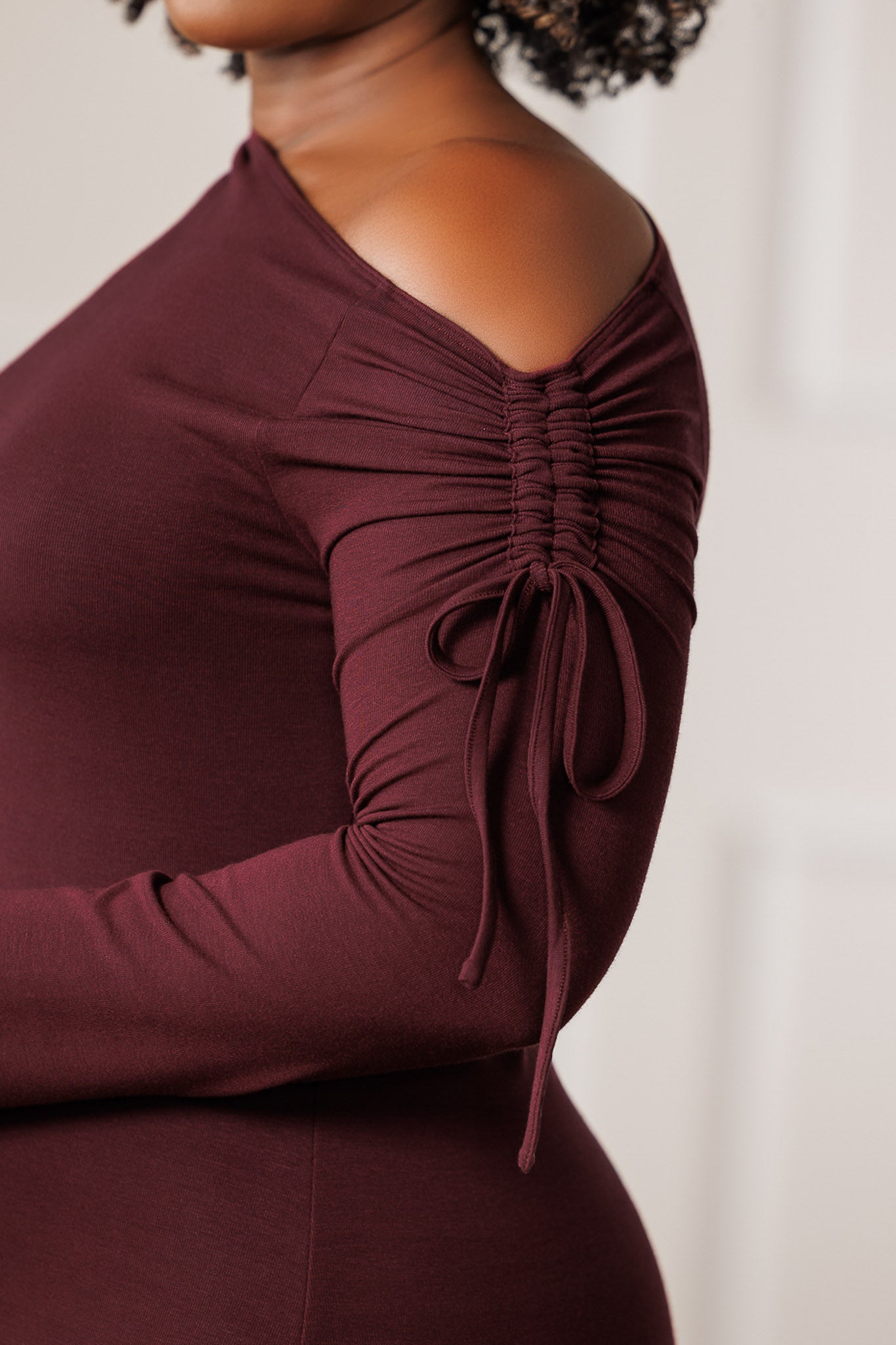 Violet Off-Shoulder Maxi Dress - Plum