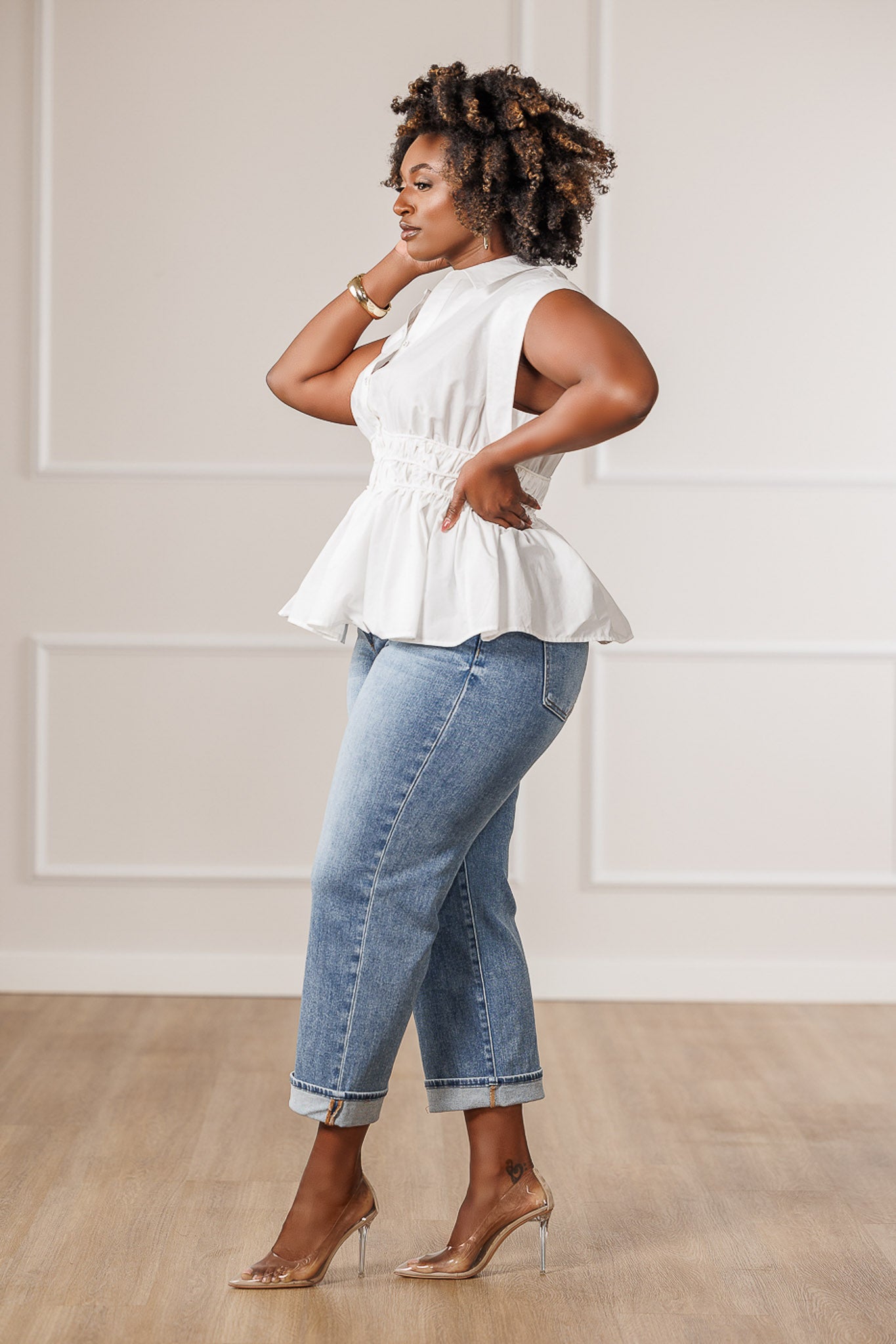 Serra Cinched Waist Top - Off White