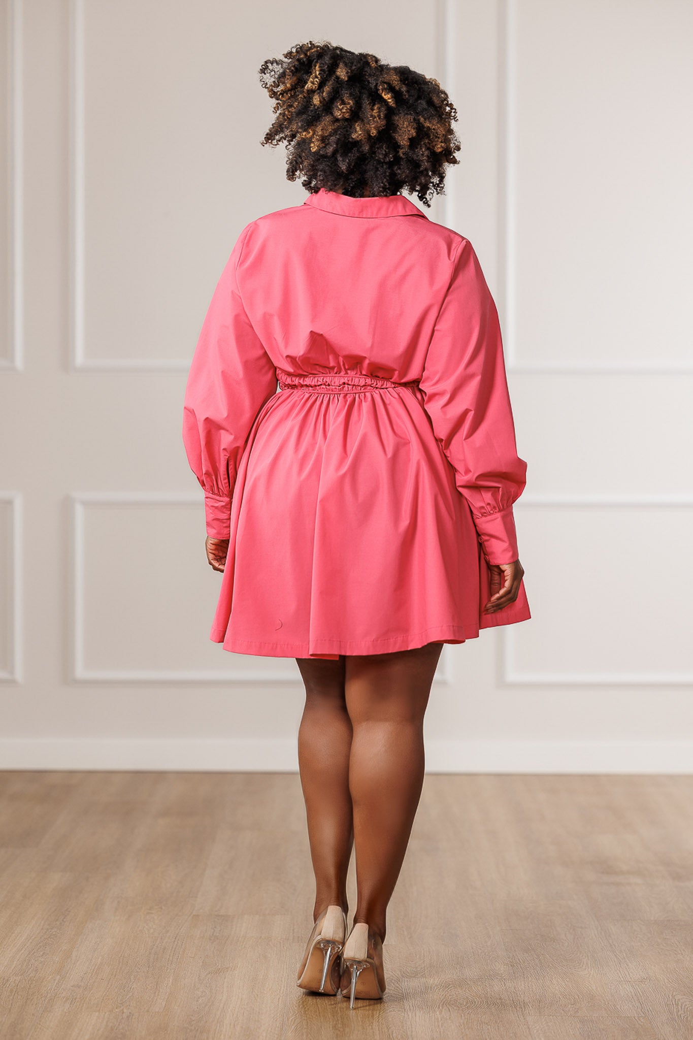 Yara Ruched Waist Dress - Pink