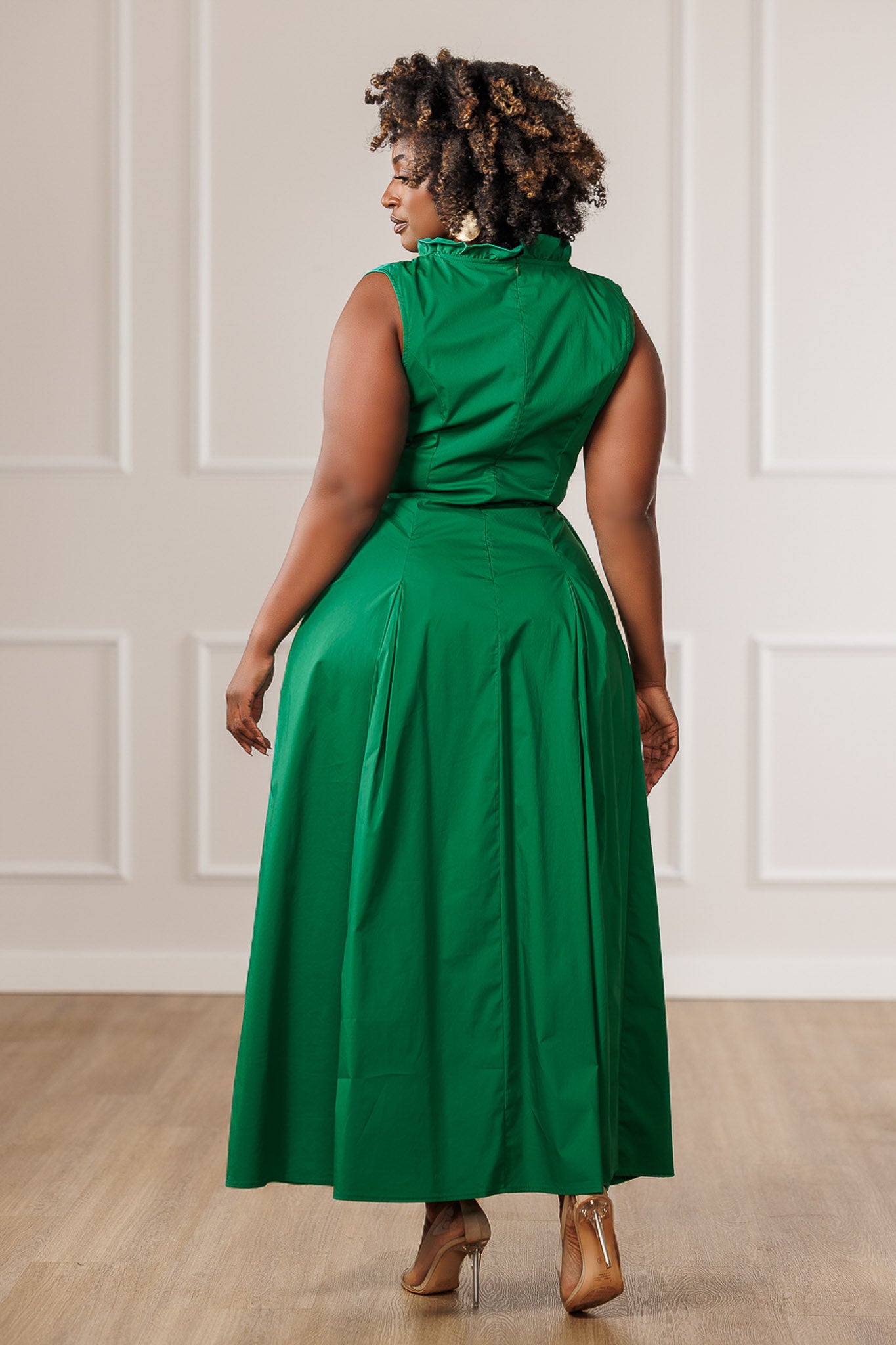 Sage Wrap Slit Dress - Green