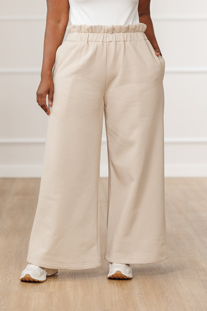 Raylan Fleece Paperbag Waist Pants - Cream – J. Brooks Boutique