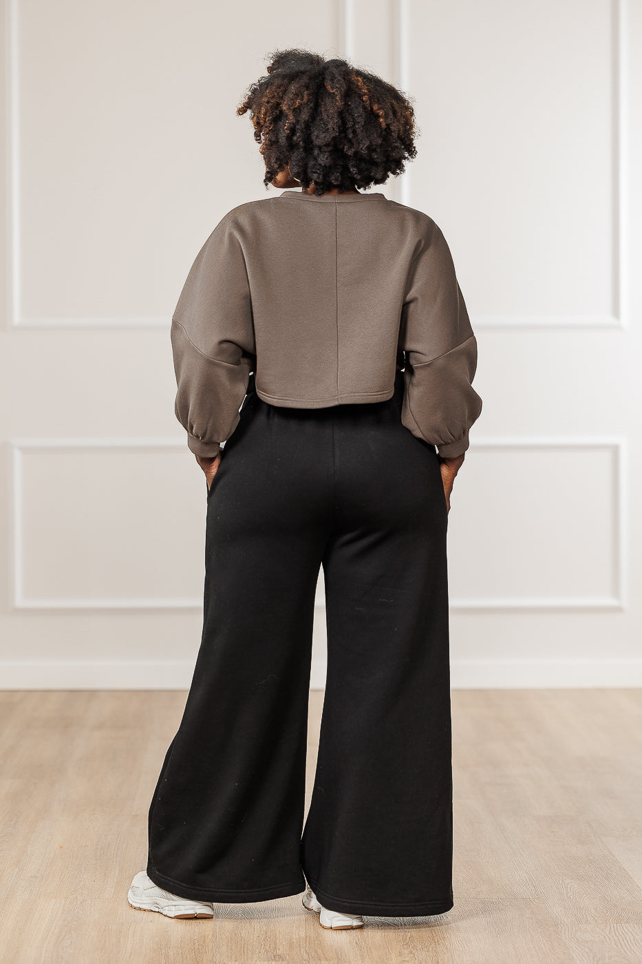 Raylan Fleece Paperbag Waist Pants - Black