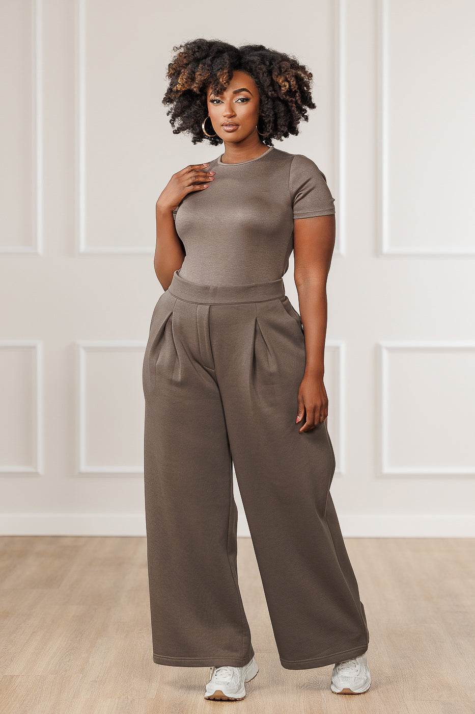 Baily Round Neck Bodysuit - Mink