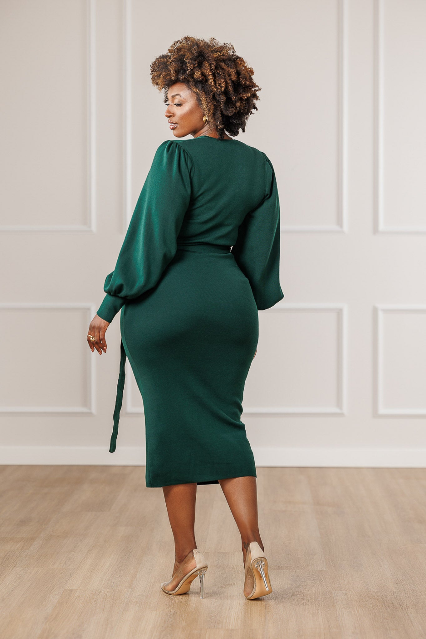 Morique Sweater Knit Dress - Emerald