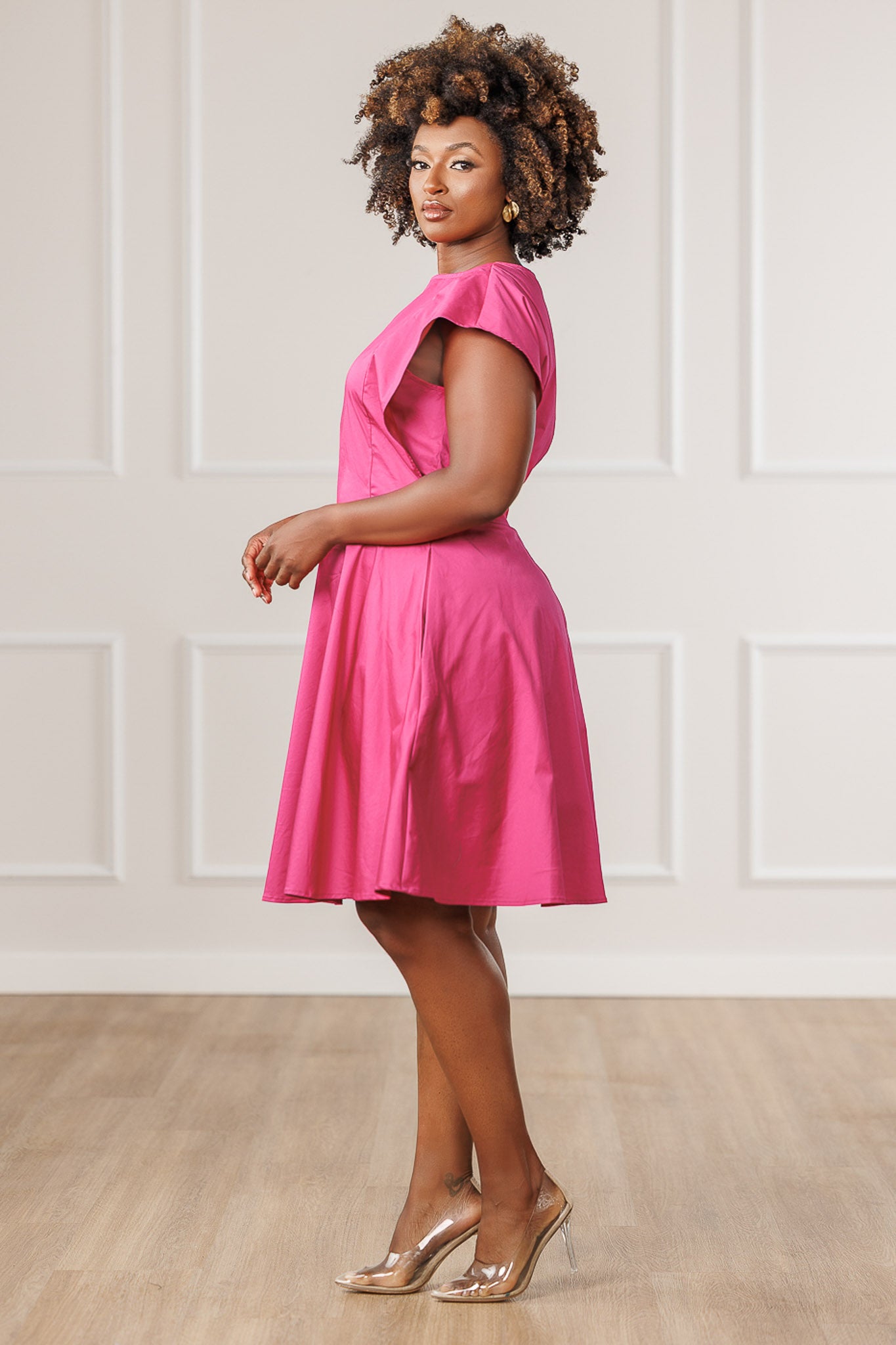 Valley Midi Dress - Magenta