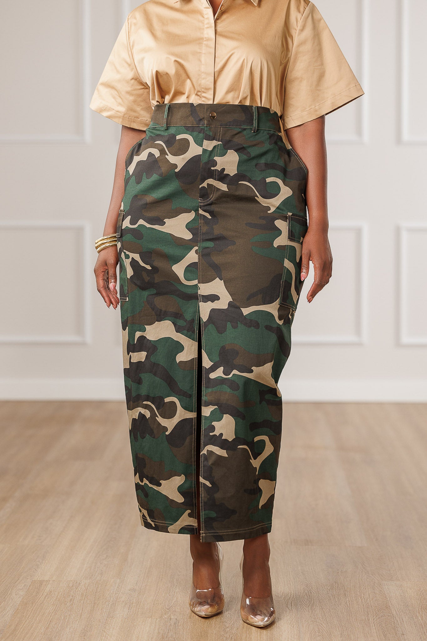 Marion Cargo Maxi Skirt - Camo