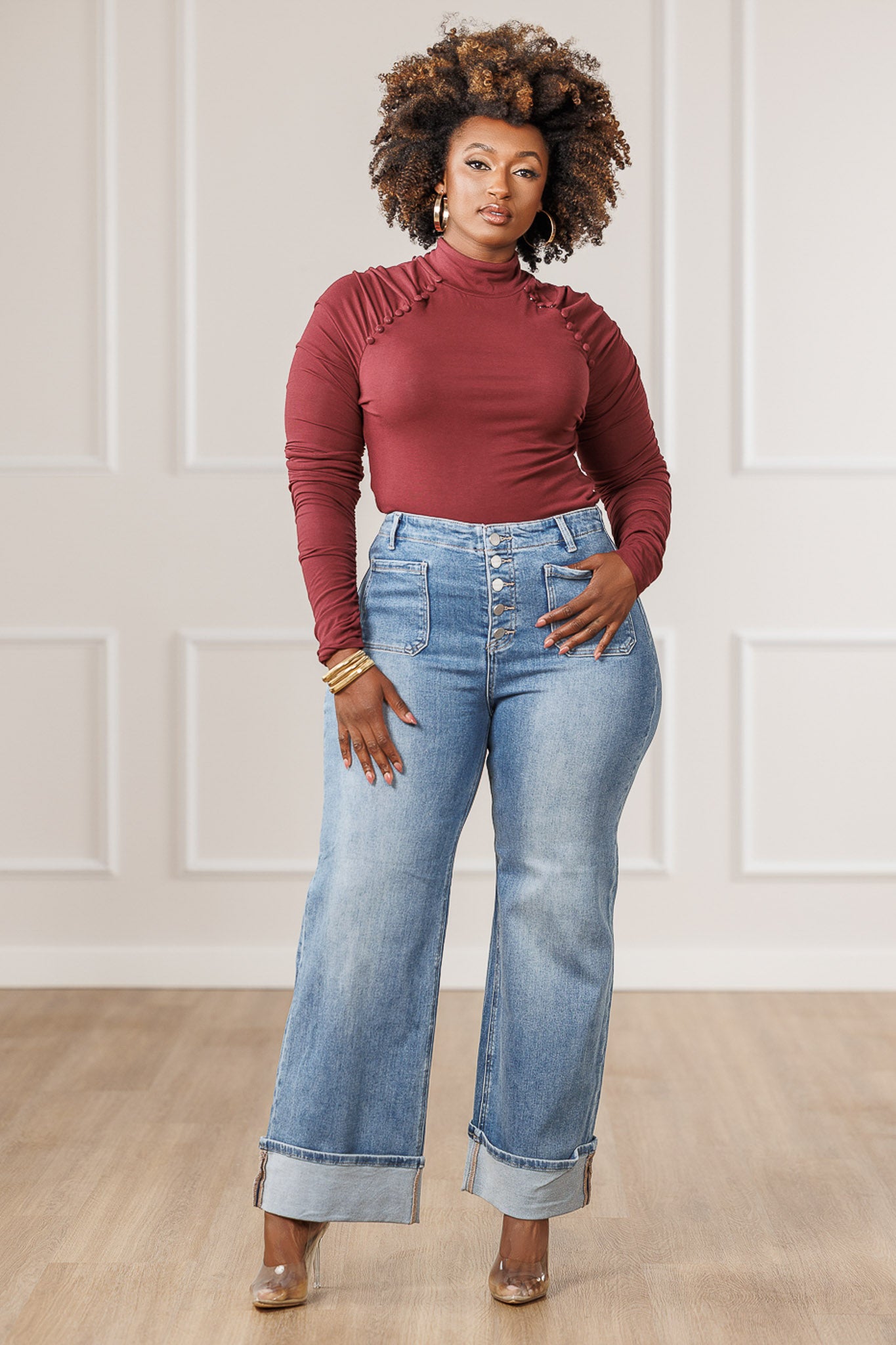 Ezra Patch Pocket Wide Jeans