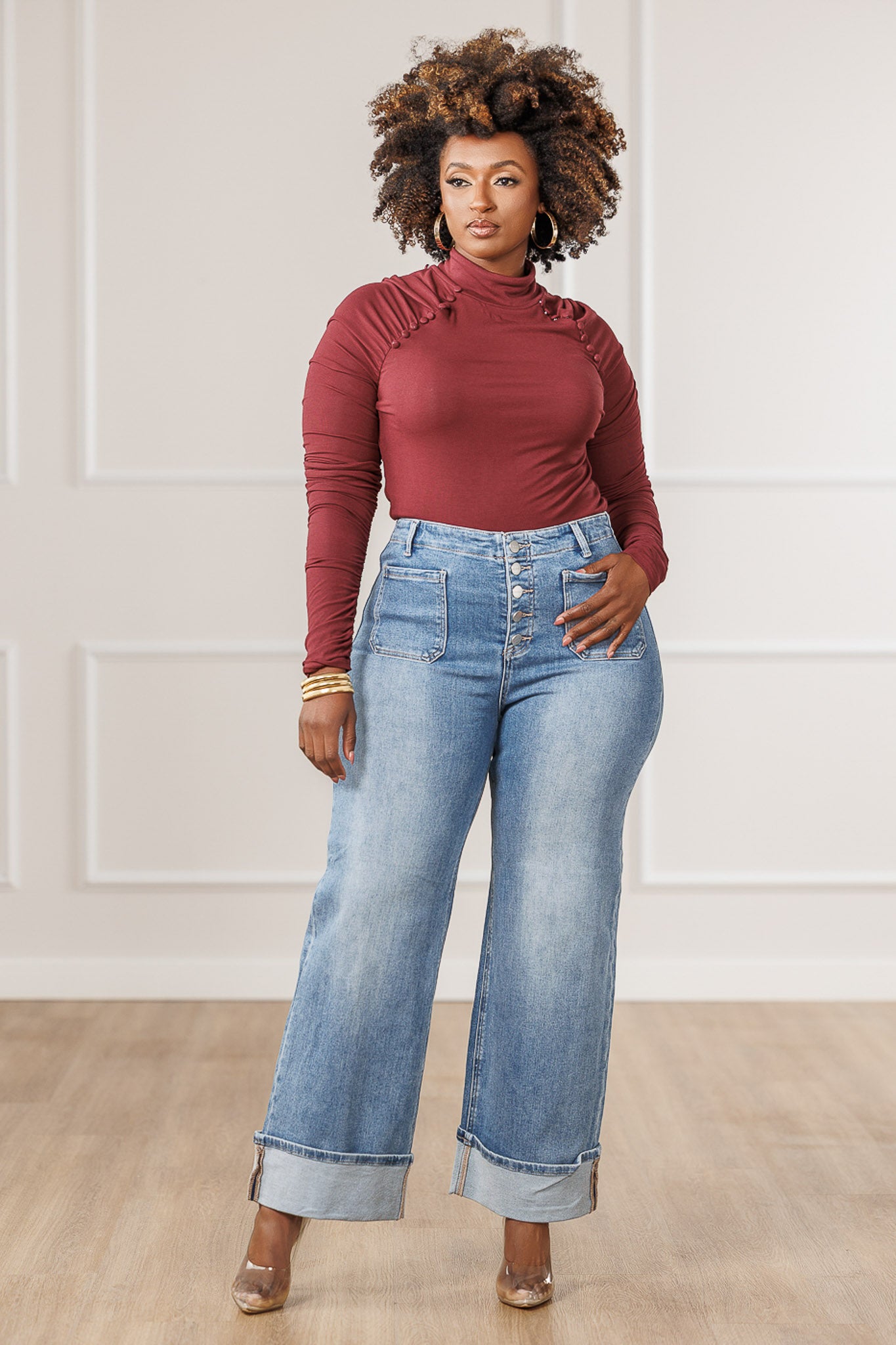 Ezra Patch Pocket Wide Jeans