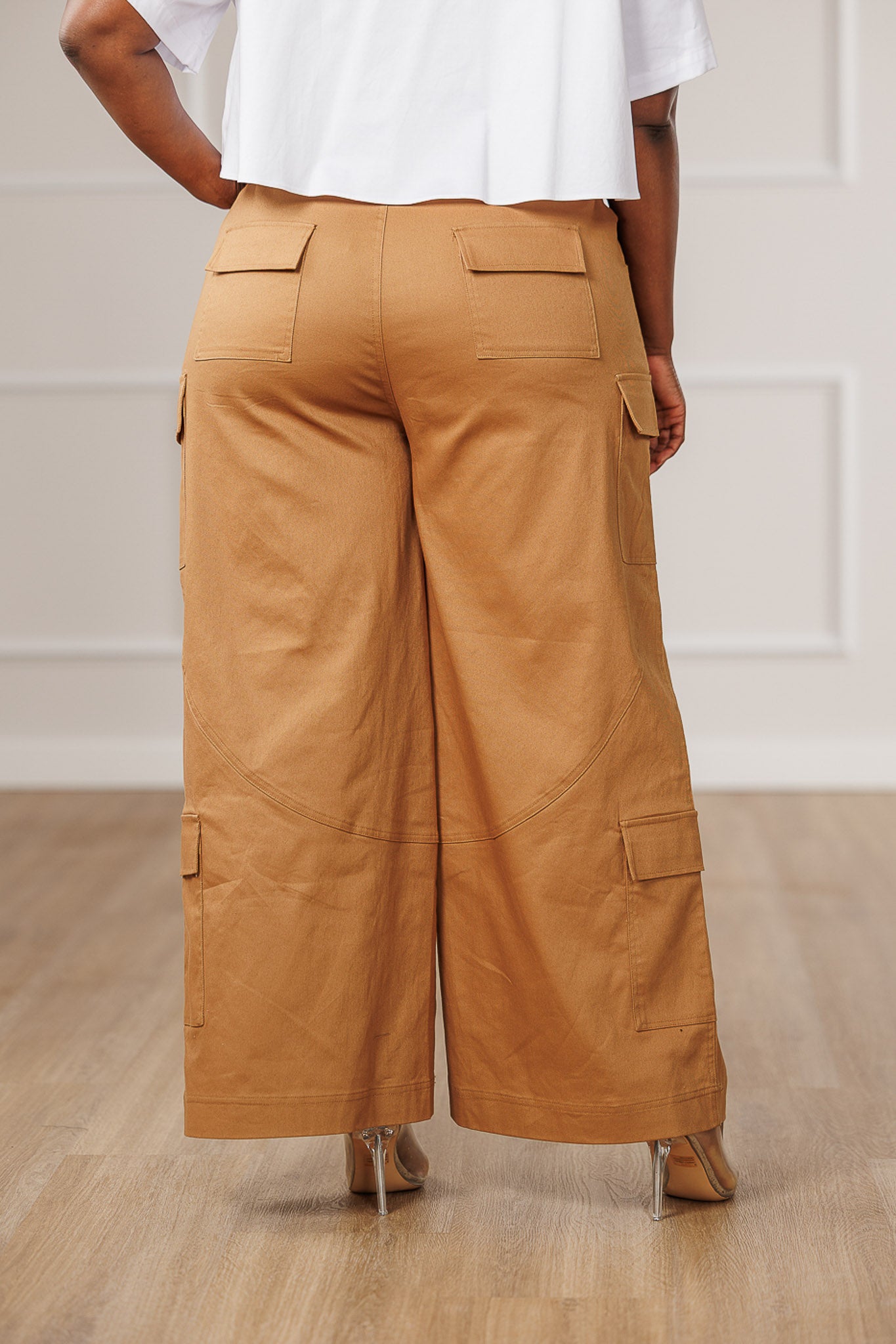 Kalea Wide Cargo Pants - Khaki