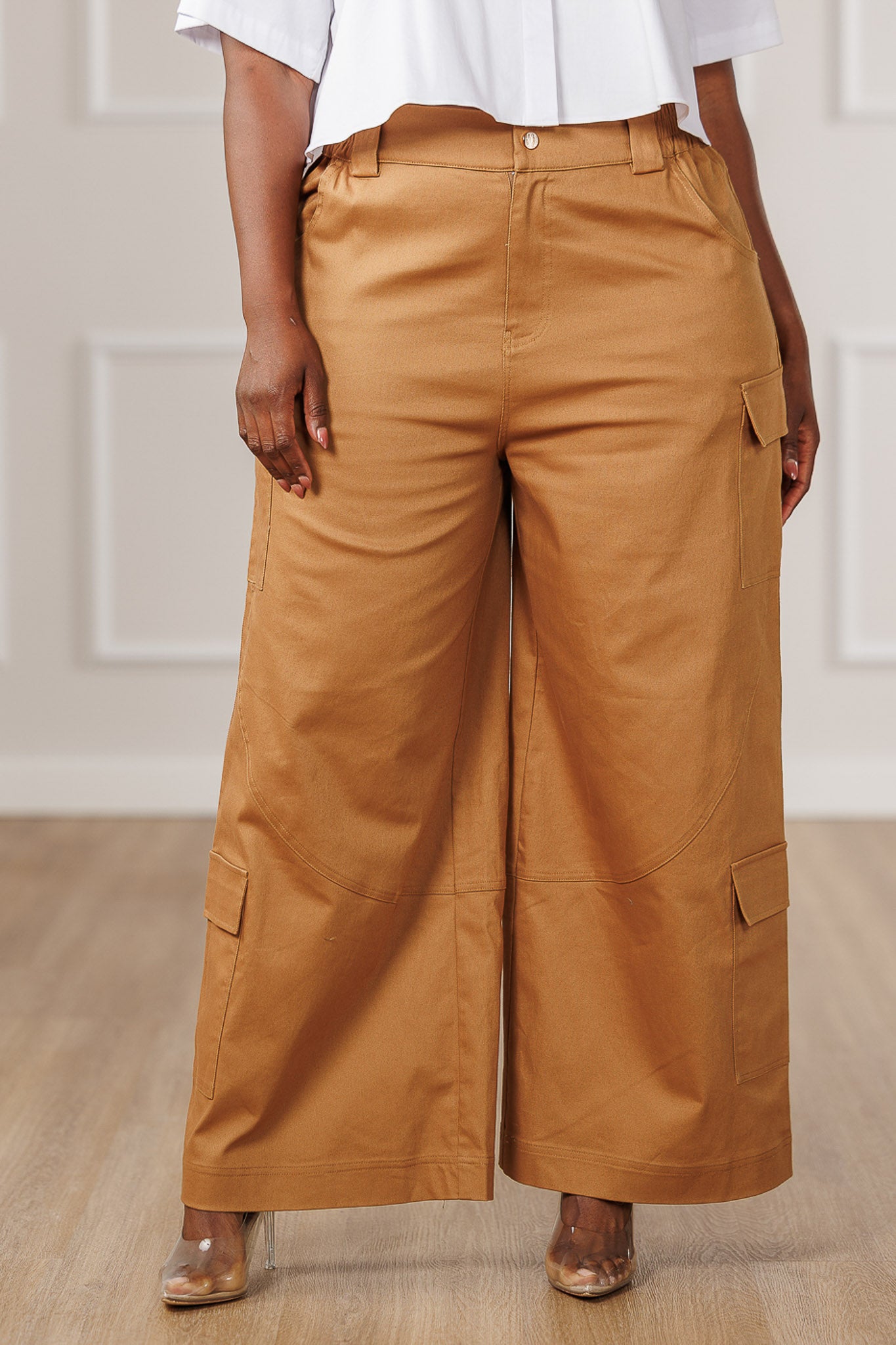 Kalea Wide Cargo Pants - Khaki