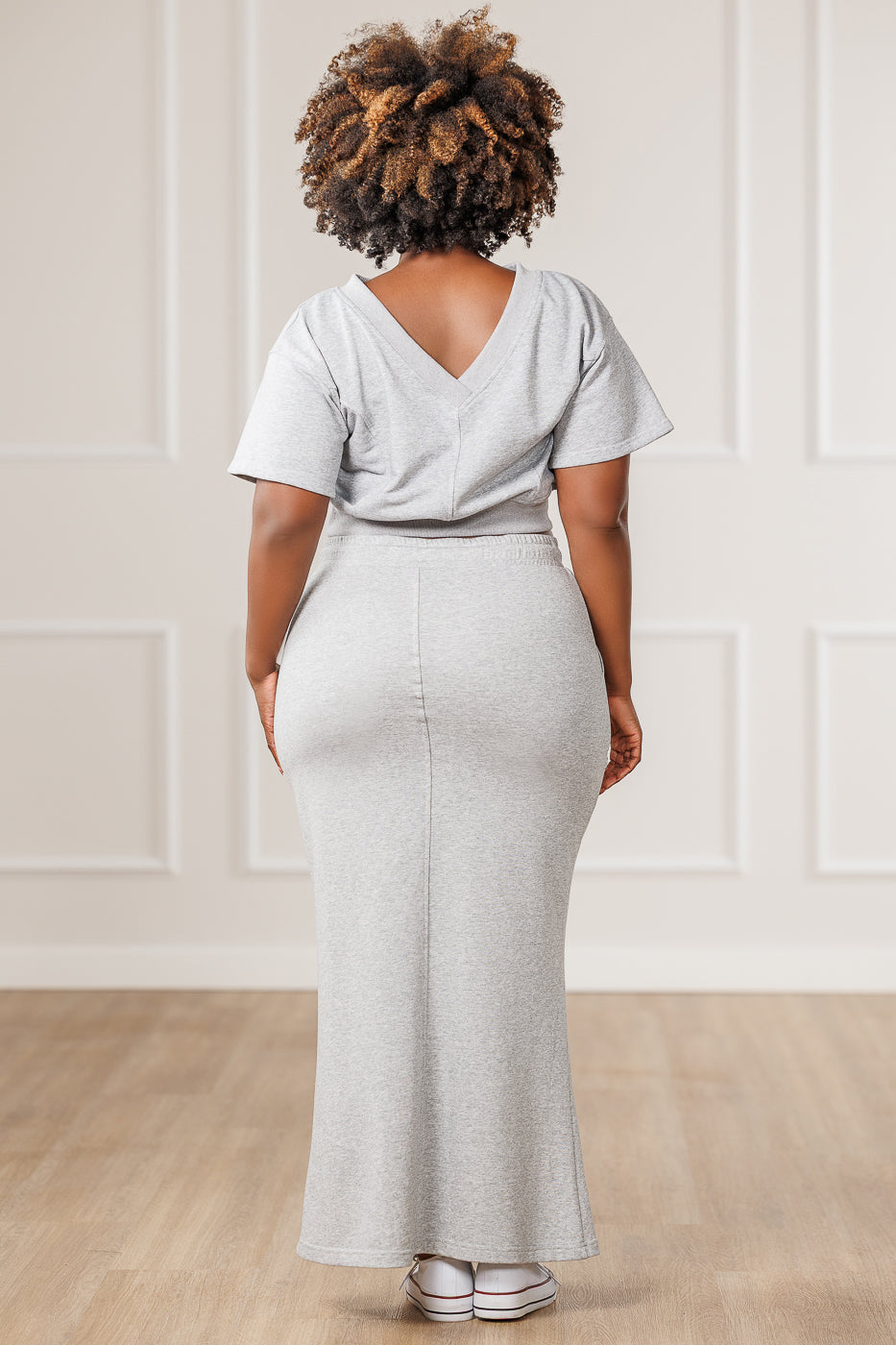Bria French Terry Dropped Shoulder Sweatshirt - Heather Grey