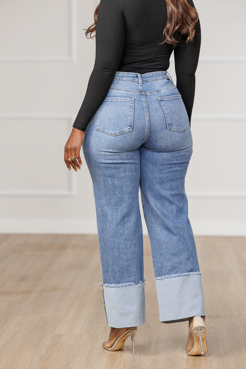 Rue Wide Cuffed Straight Jeans