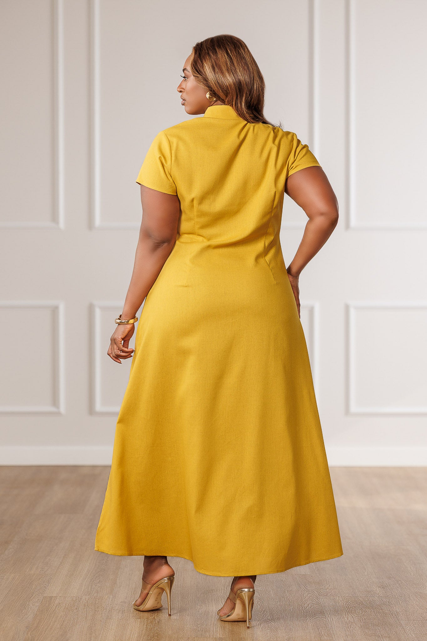 Zella Shirt Maxi Dress - Yellow