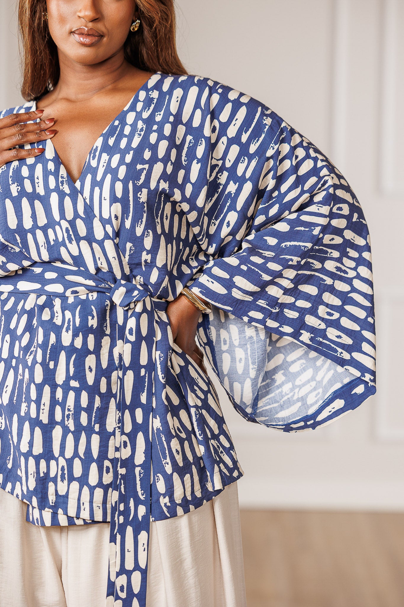 Monet Buttoned Sleeve Kimono