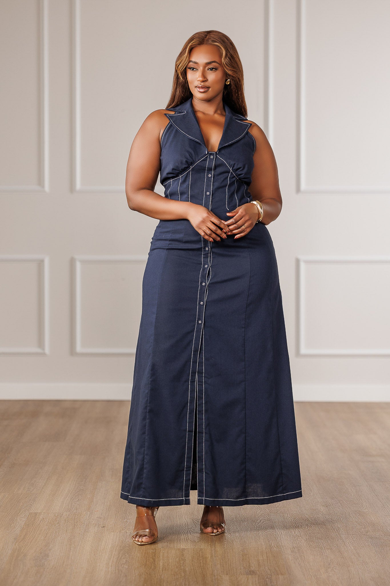 Nori Collared Halter Dress
