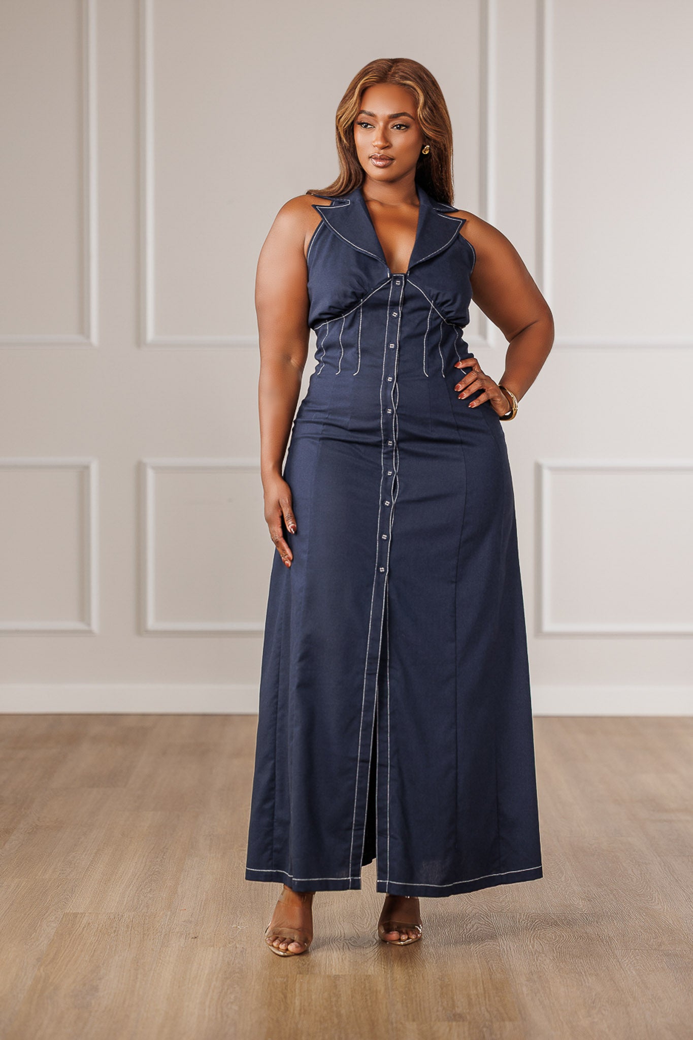 Nori Collared Halter Dress
