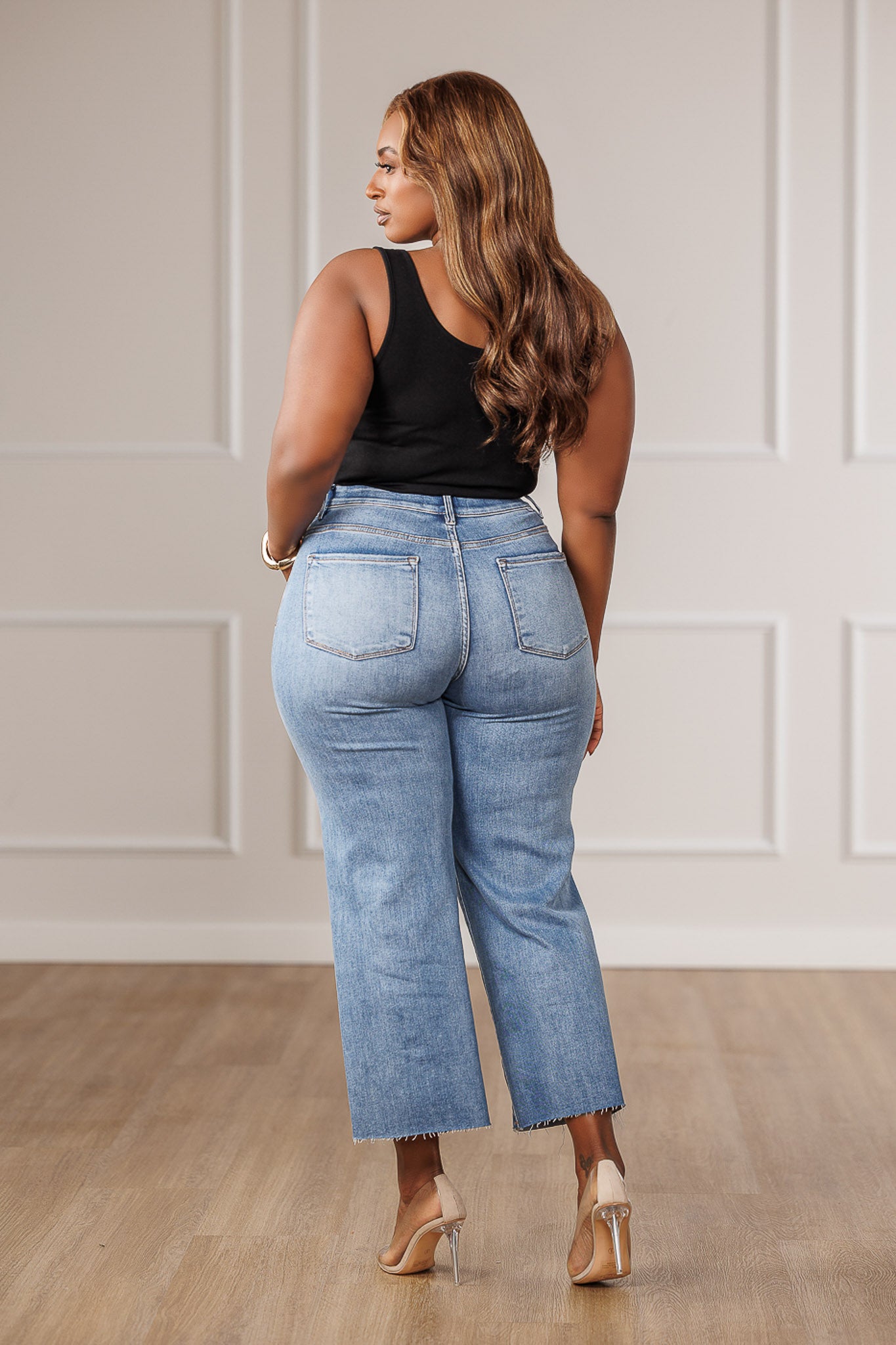 Lennon Wide Raw Hem Jeans