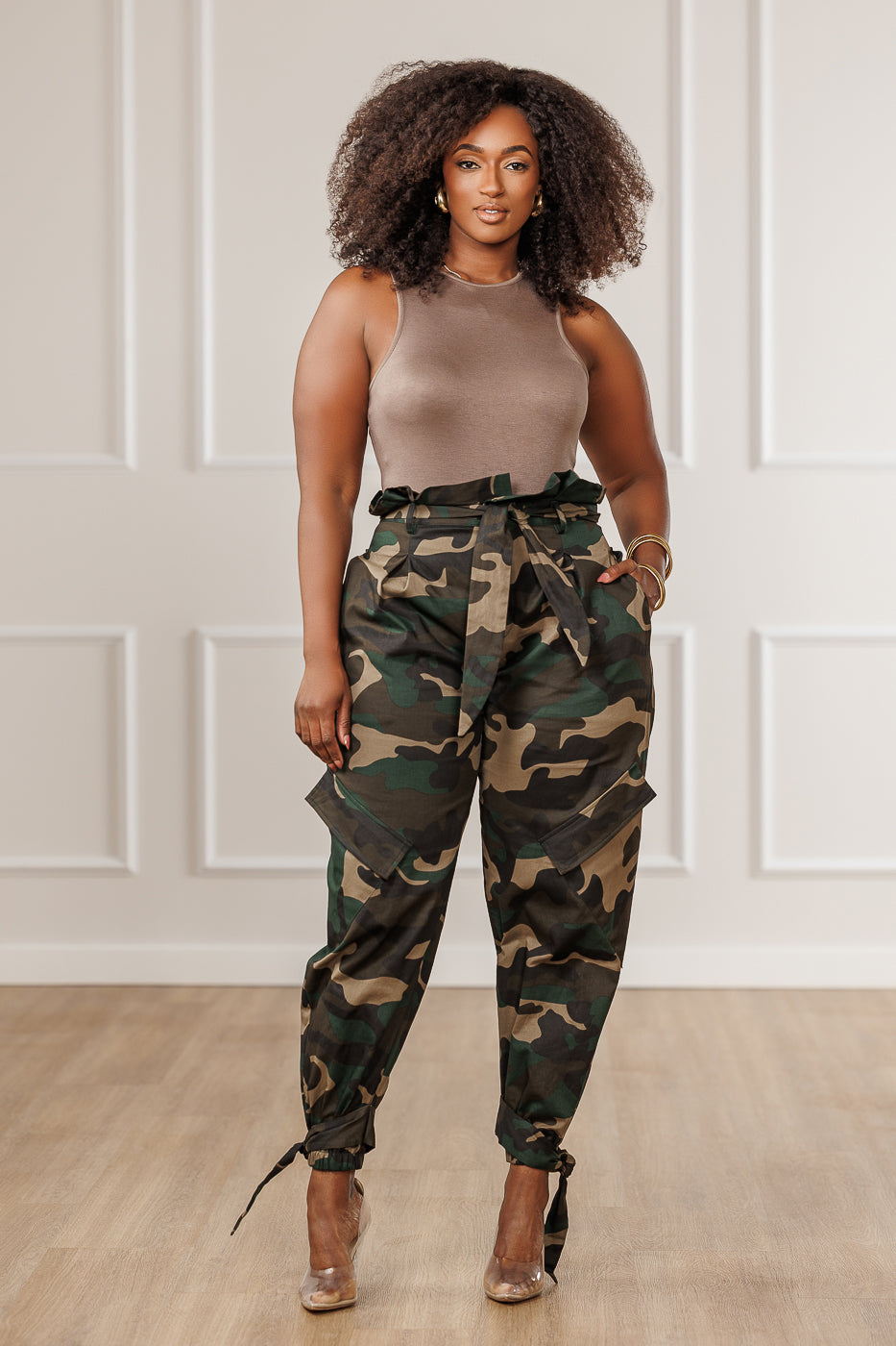 Shanti Paperbag Waist Pants - Camo