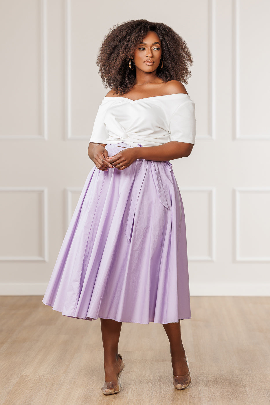FINAL SALE - Hallie Circle Midi Skirt - Lavender