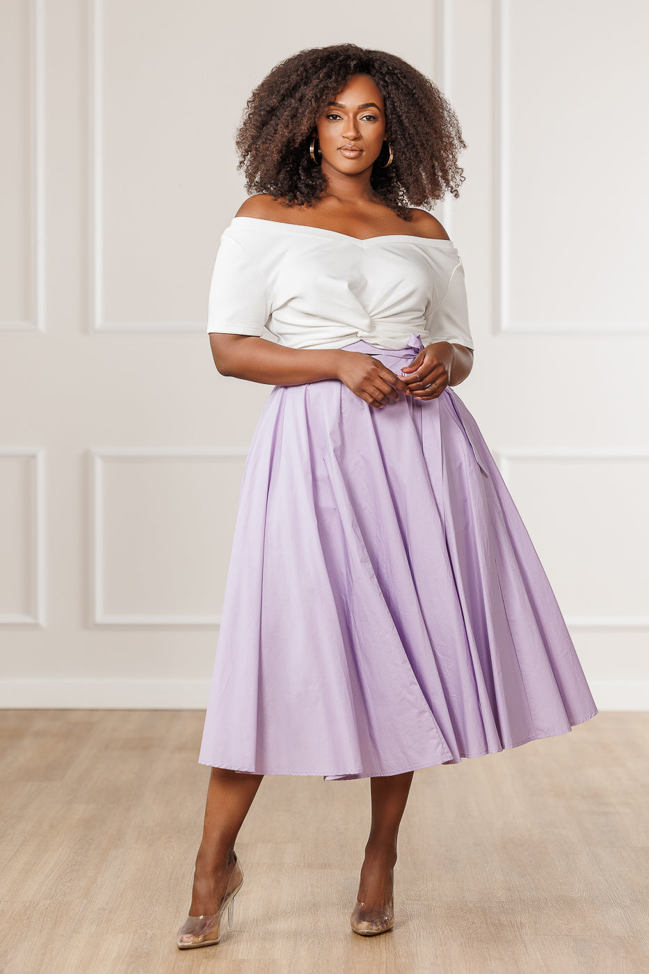FINAL SALE - Hallie Circle Midi Skirt - Lavender