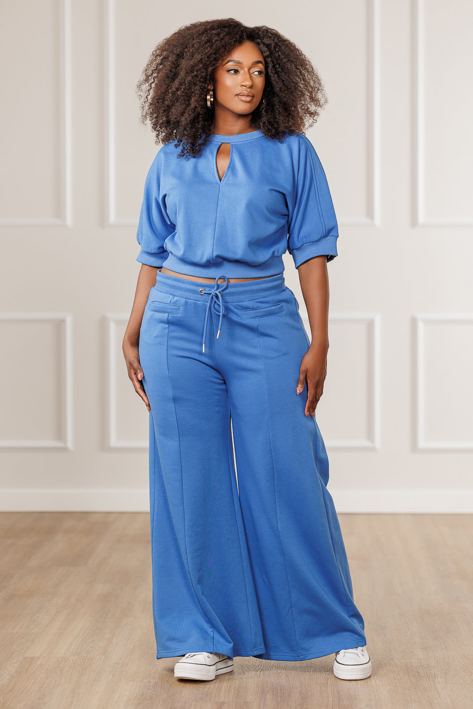 FINAL SALE - Tessa French Terry Pants - Cobalt Blue