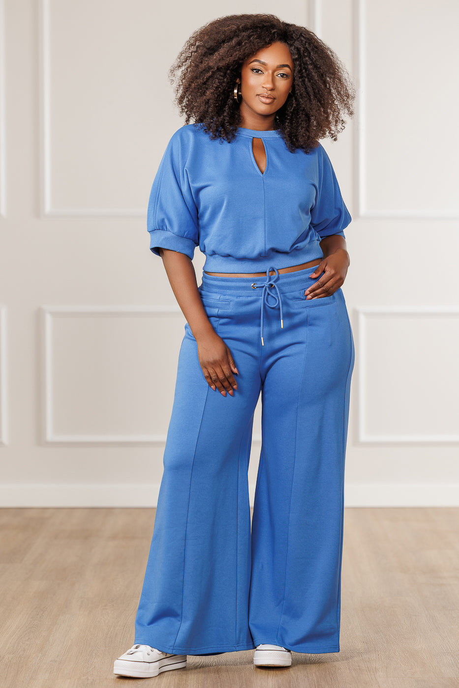FINAL SALE - Tessa French Terry Pants - Cobalt Blue