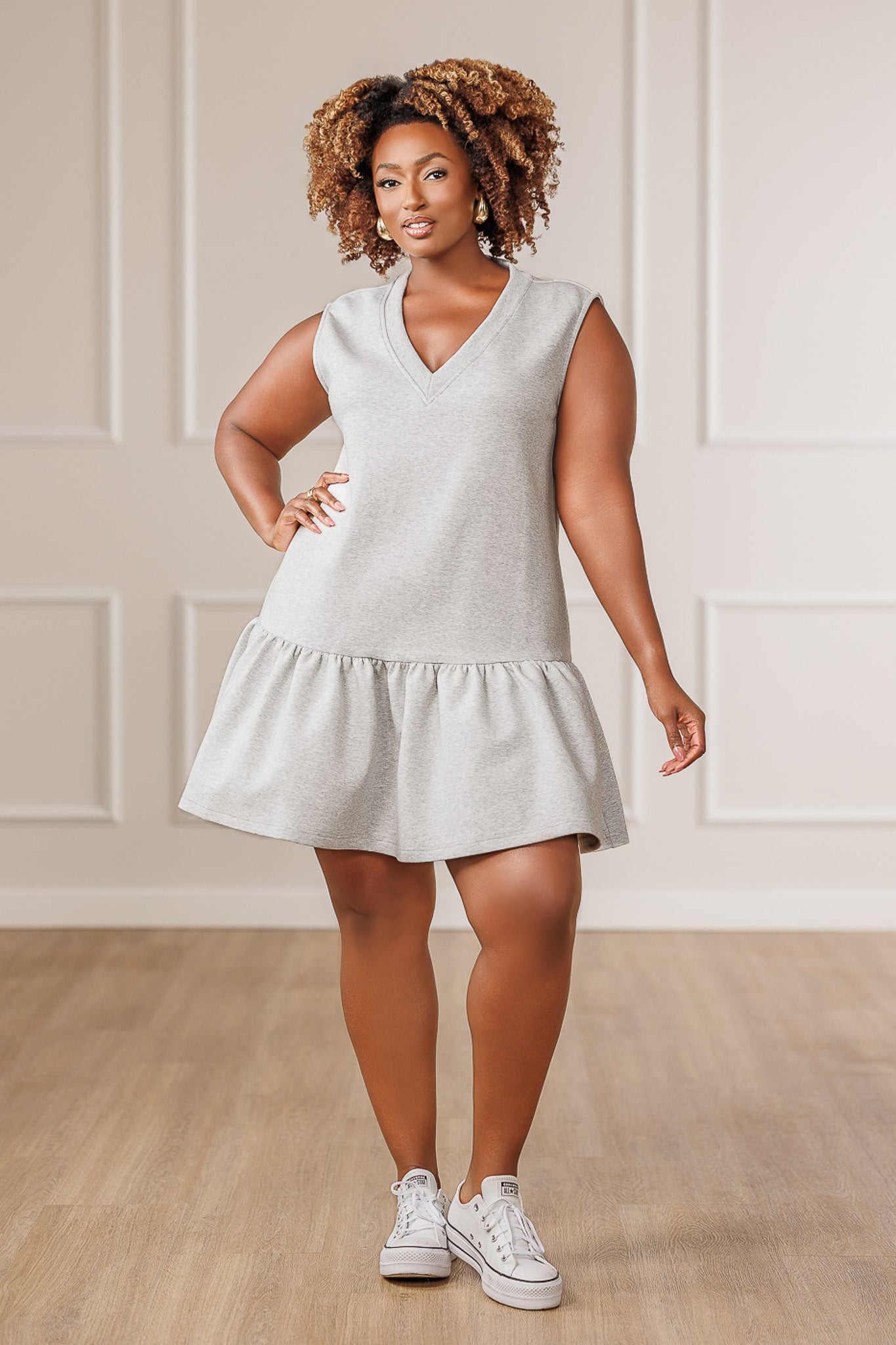 Mina Ruffle Hem Knit Dress