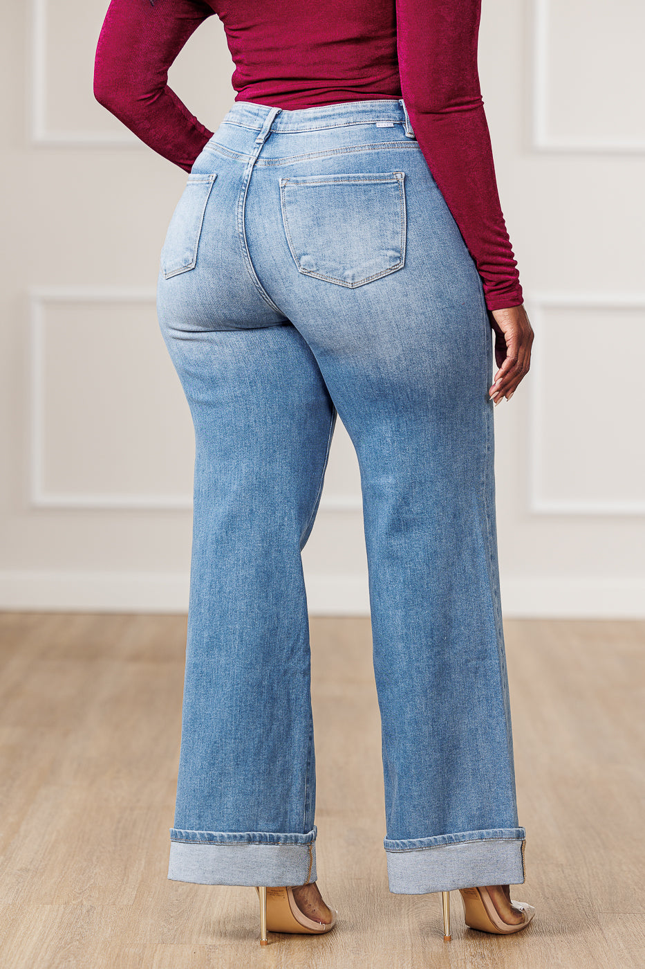 Sadie Wide Cuffed Straight Jeans