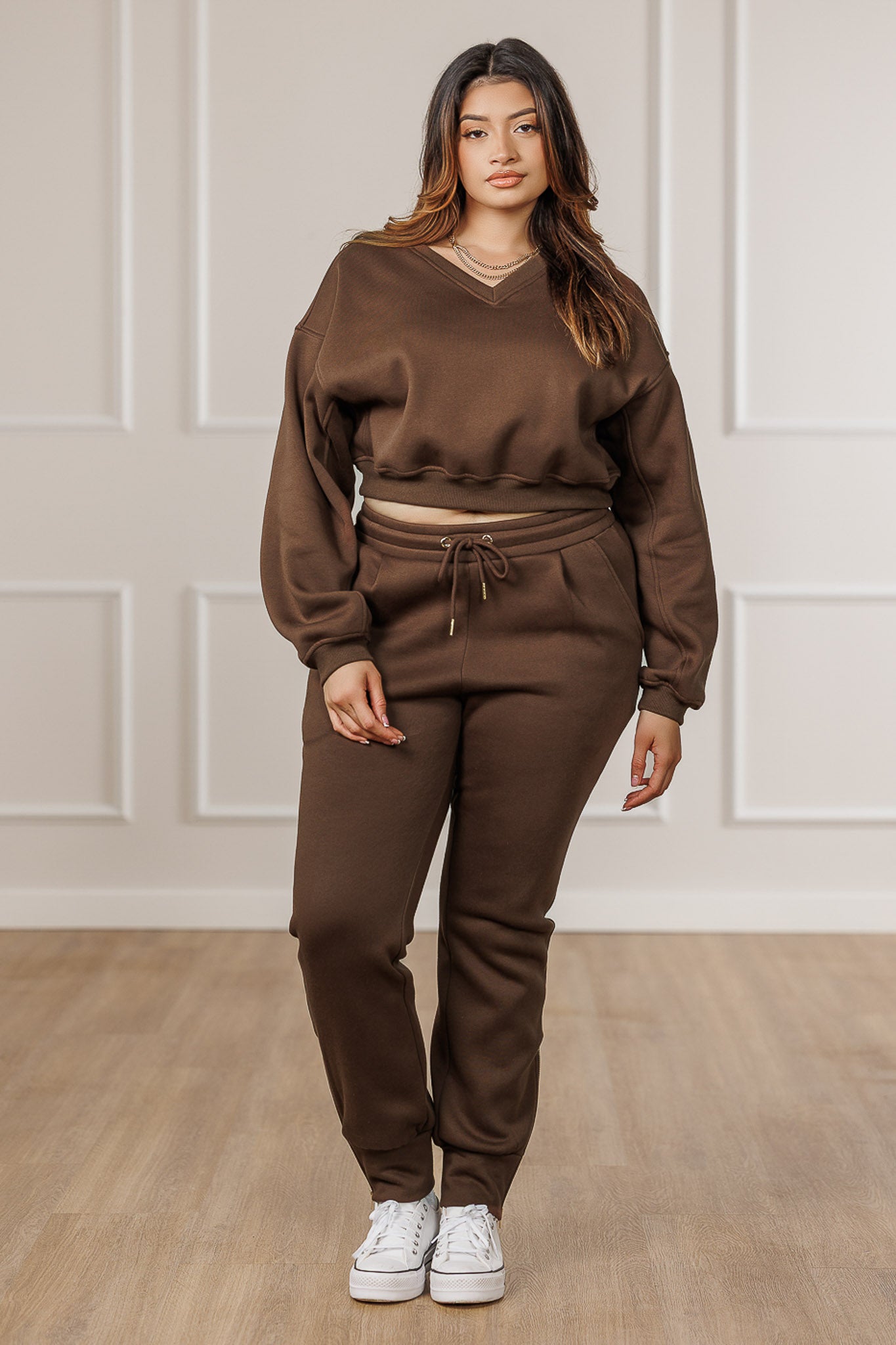 Soleil Fleece Slim Fit Jogger - Mocha