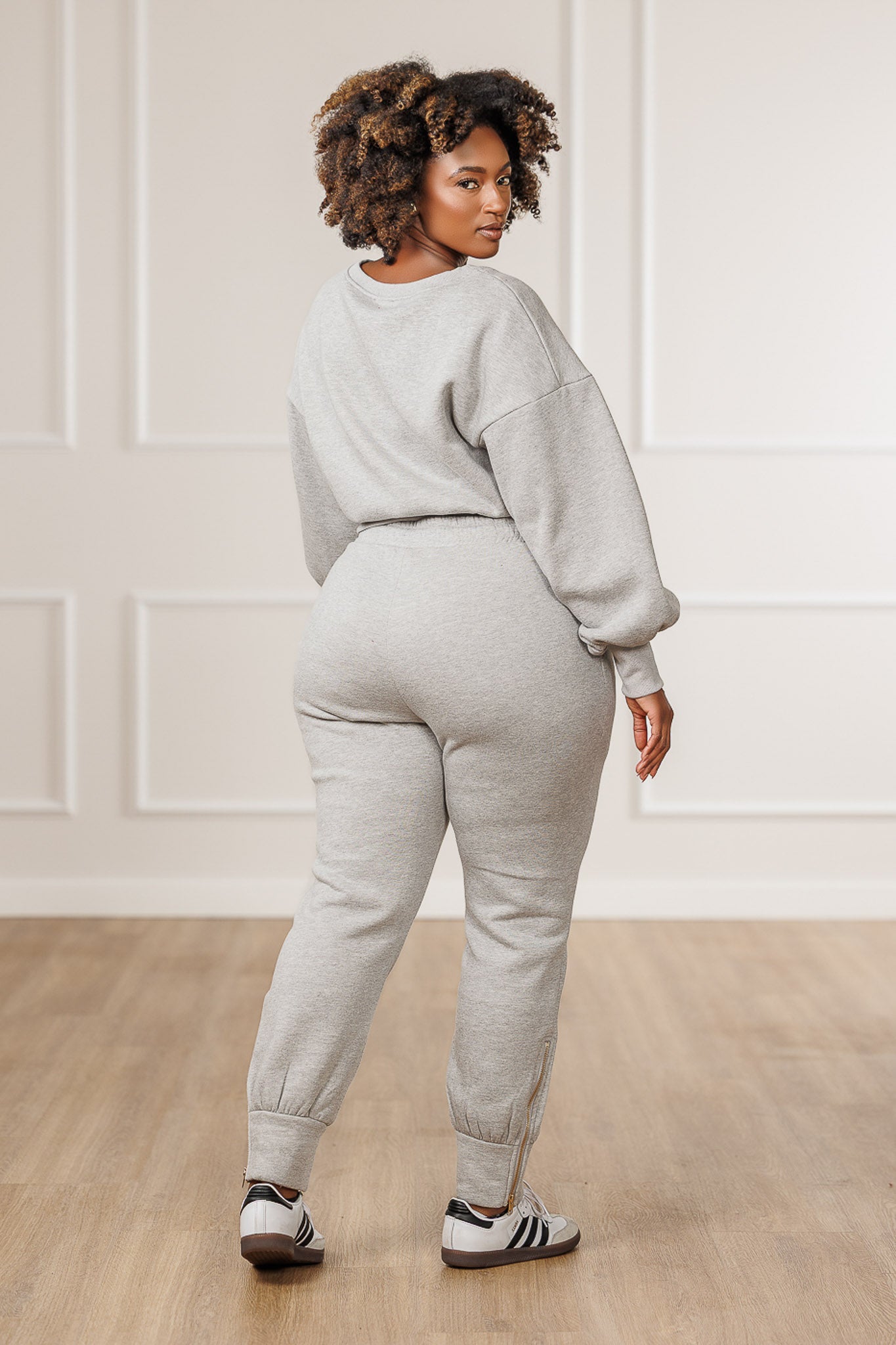 Soleil Fleece Slim Fit Jogger - Heather Grey