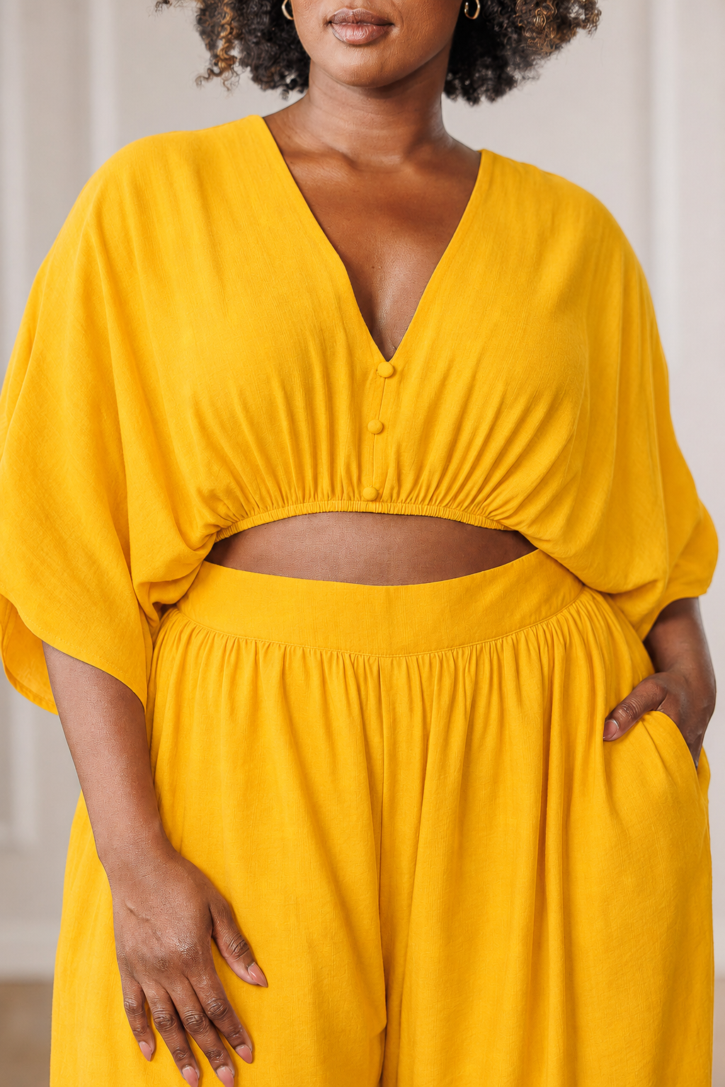 Rosen Kimono Jumpsuit - Yellow