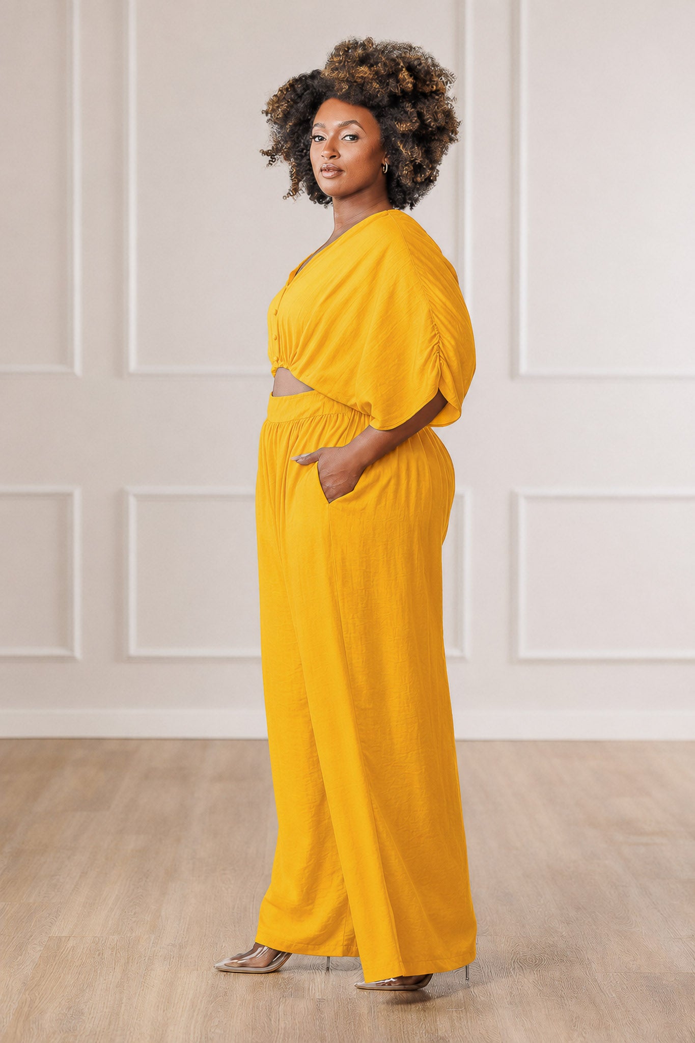Rosen Kimono Jumpsuit - Yellow