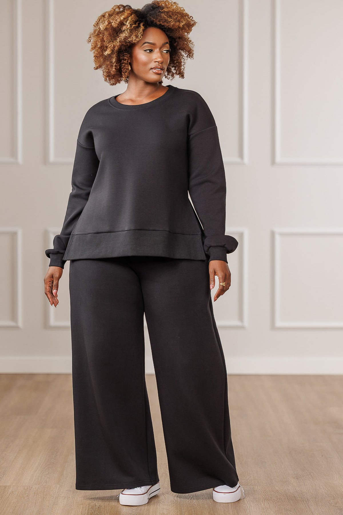 Bailey Side Slit Top - Black